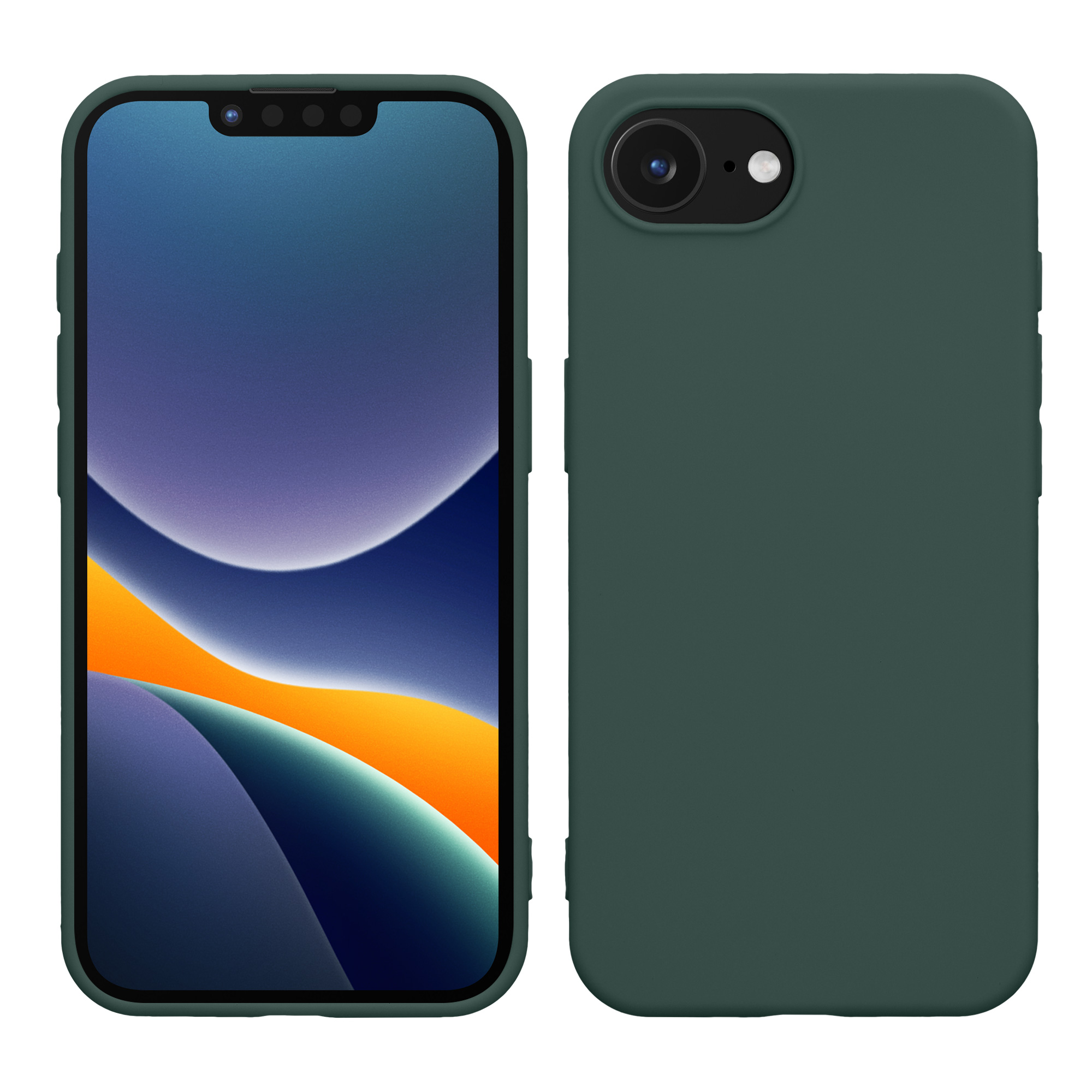 Silikonový kryt Kwmobile pro iPhone 17e / 16e - mechově zelená
