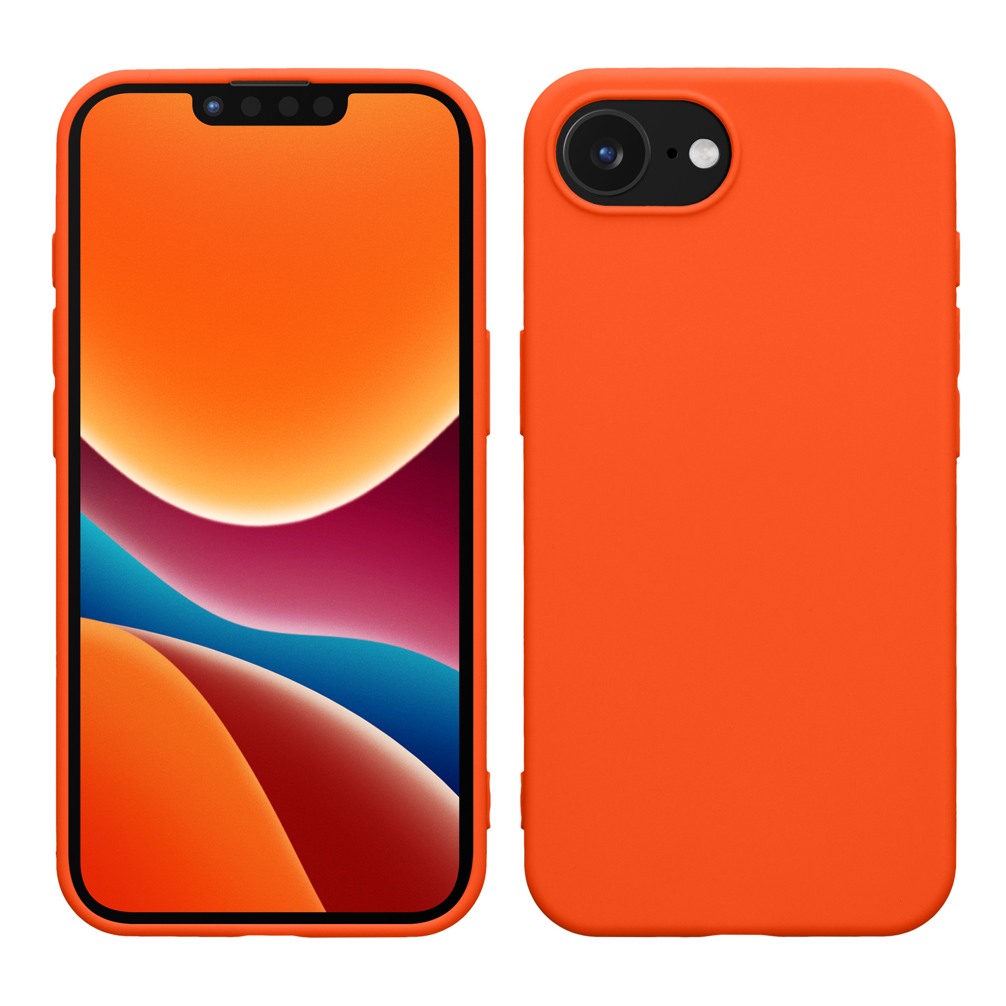Silikonový kryt Kwmobile pro iPhone 17e / 16e - neonově oranžová