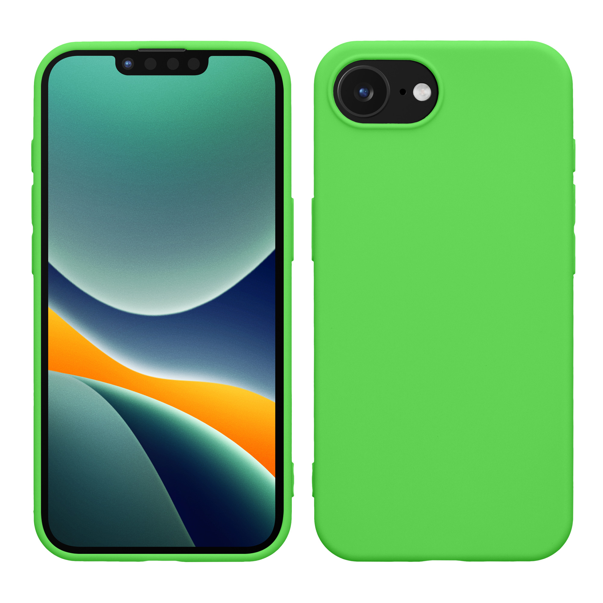 TPU kryt pro Apple iPhone 17e / iPhone 16e, nárazuvzdorný, pro bezdrátové nabíjení kwmobile ‑ limetkově zelená