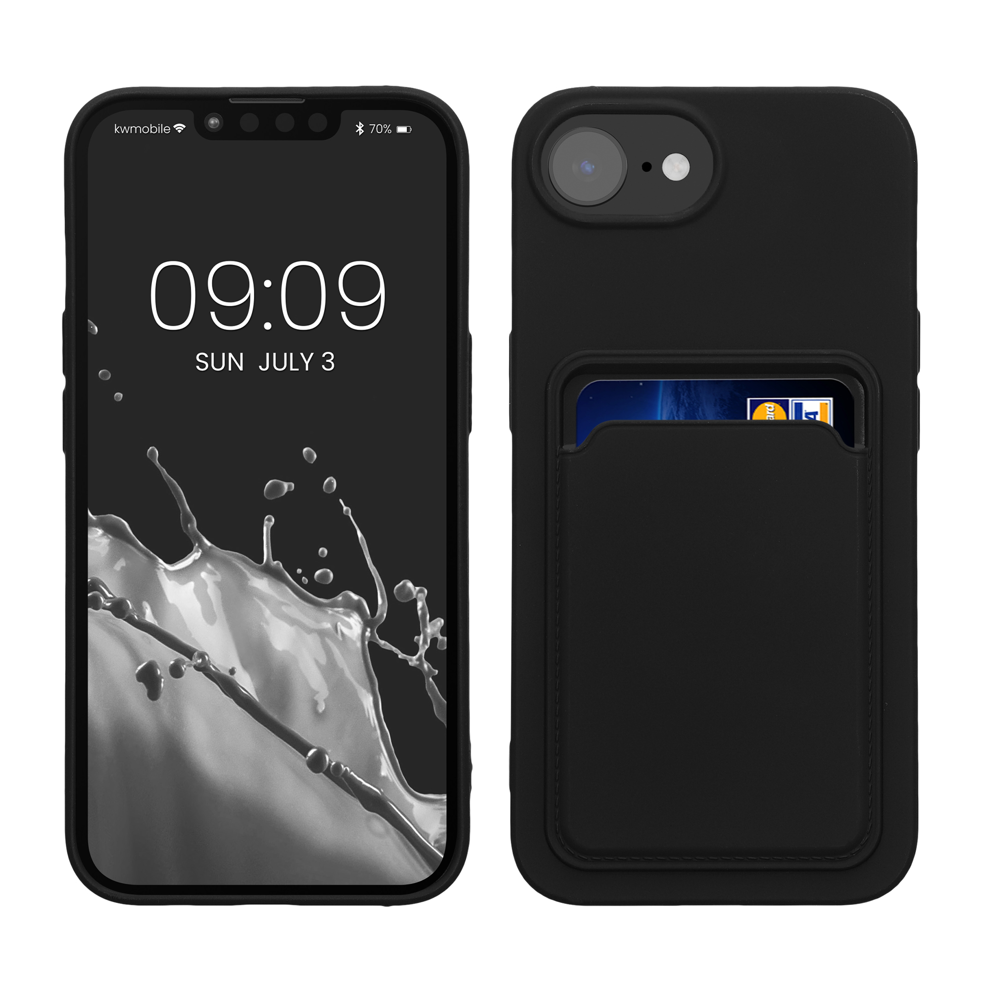 Kryt s držákem karty Kwmobile pro iPhone 17e / 16e - černá