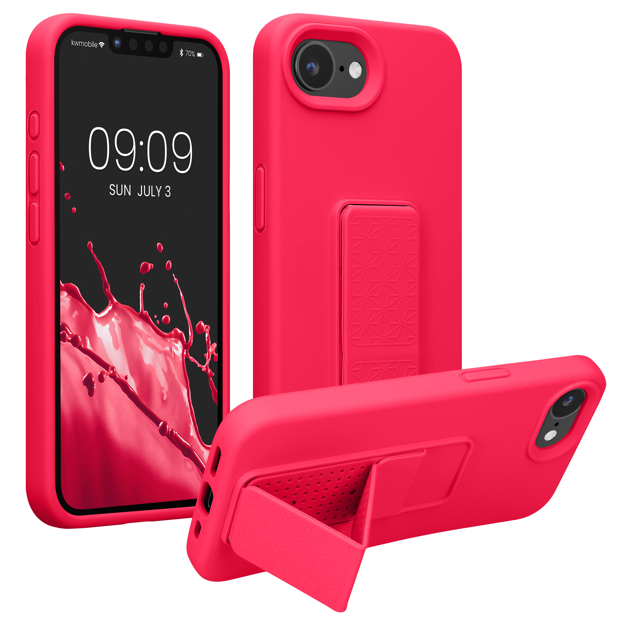 Silikonový kryt Kwmobile pro iPhone 17e / 16e - neonově růžová