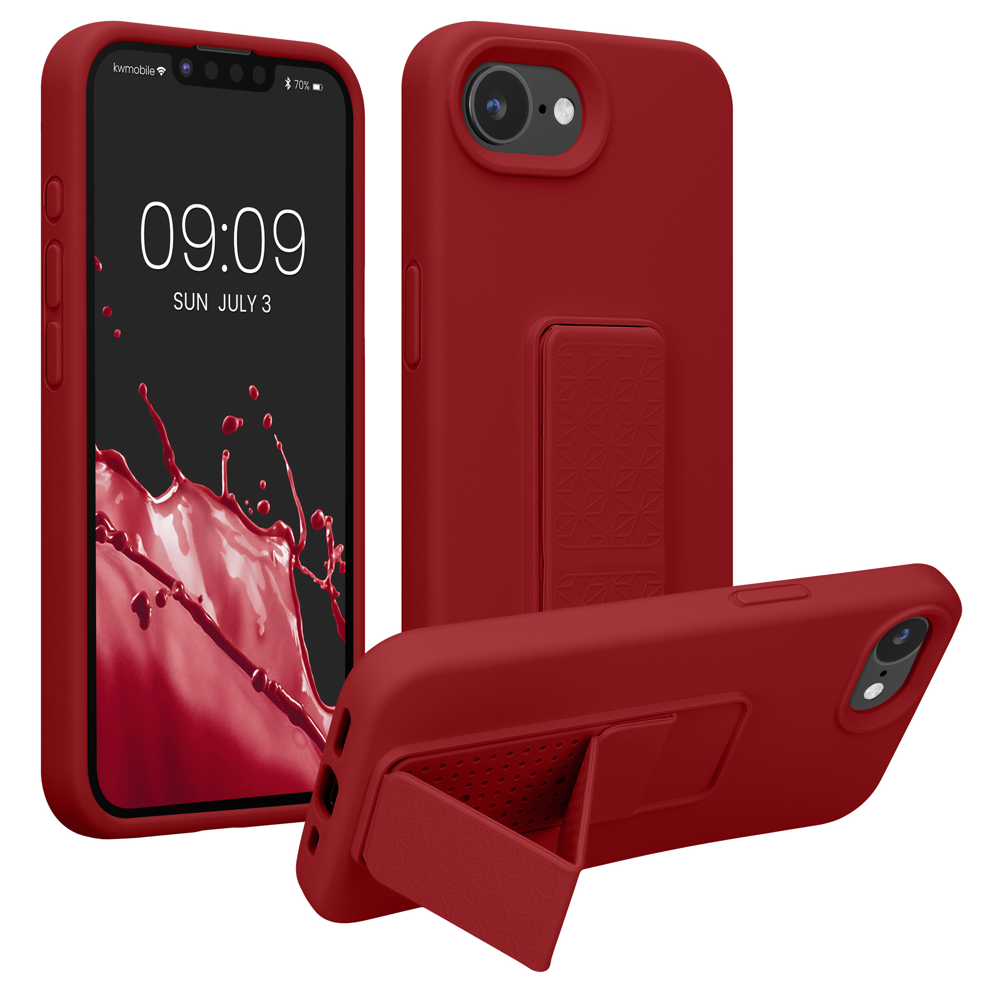 Silikonový kryt Kwmobile pro iPhone 17e / 16e - rebarborově červená