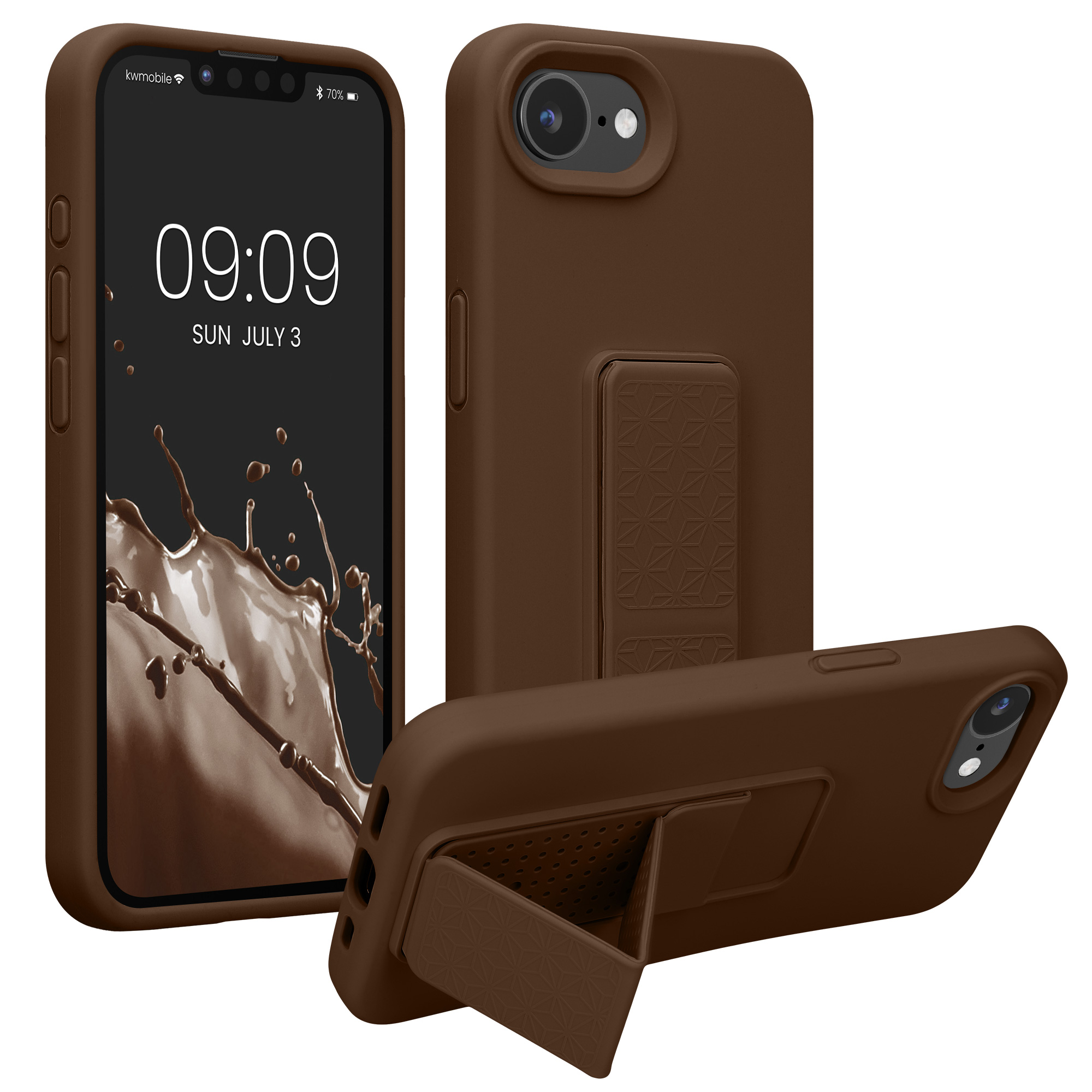 Silikonový kryt Kwmobile pro iPhone 17e / 16e - čokoládová