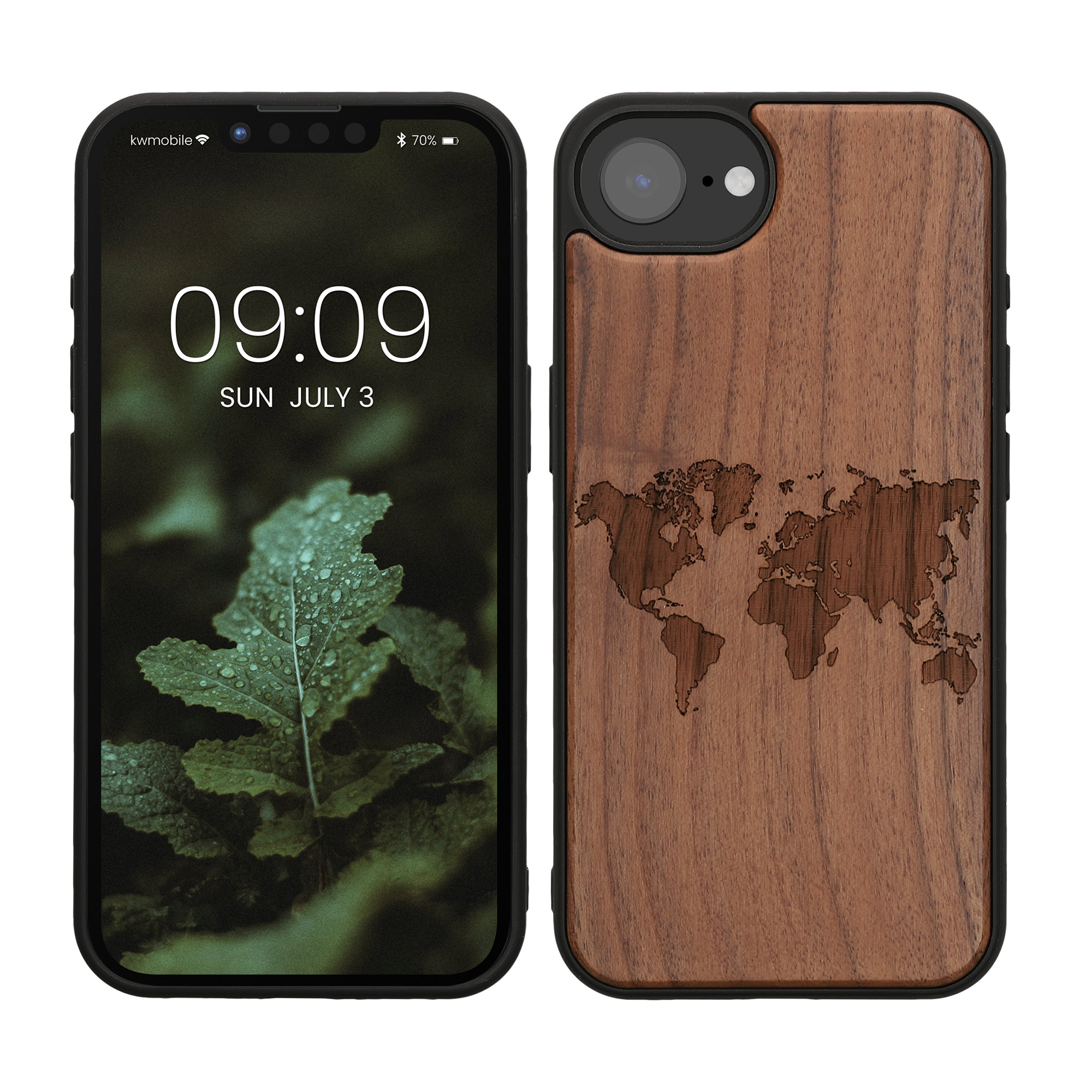 Dřevěný kryt Kwmobile pro iPhone 17e / 16e - tmavě hnědá