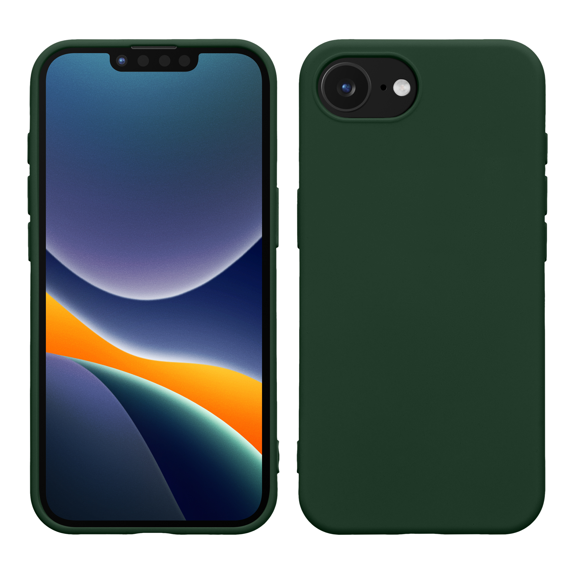 Silikonový kryt Kwmobile pro iPhone 17e / 16e - tmavě zelená
