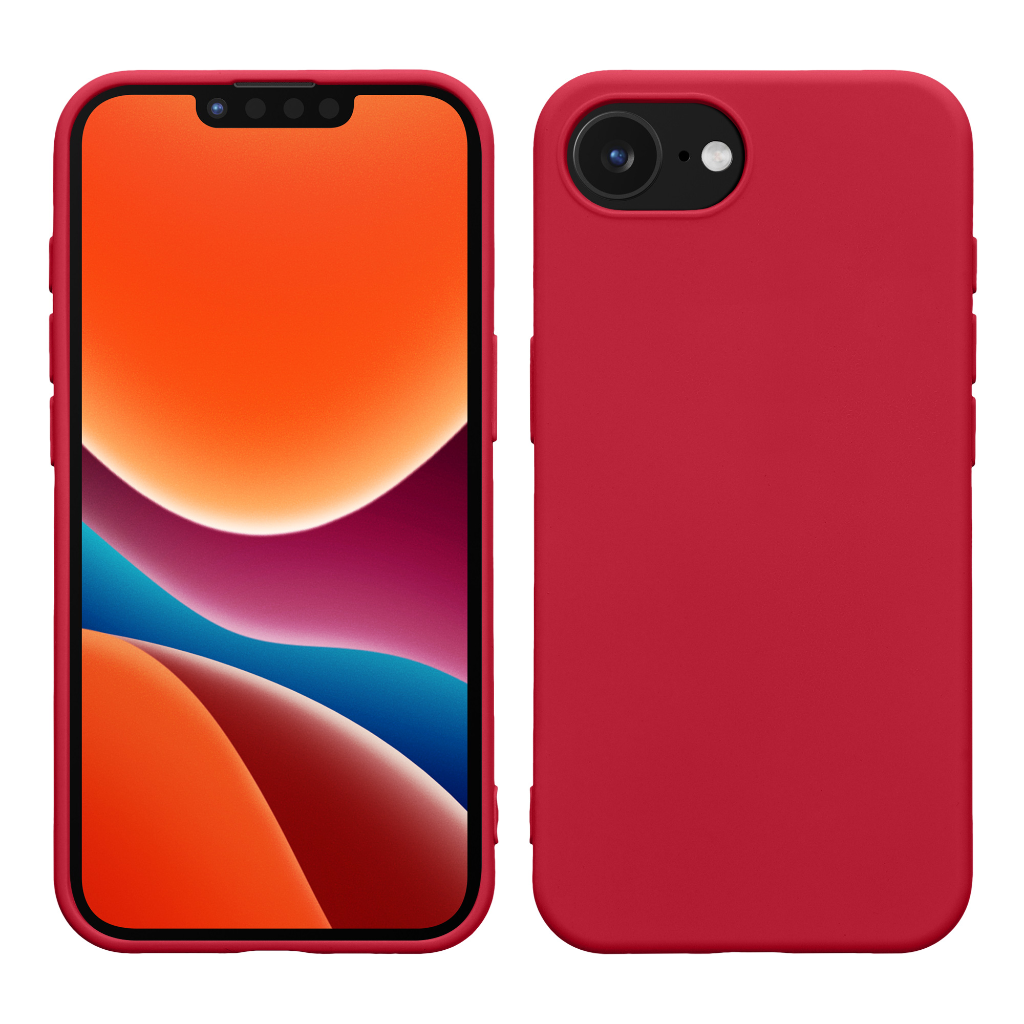 Silikonový kryt Kwmobile pro iPhone 17e / 16e - granátově červená