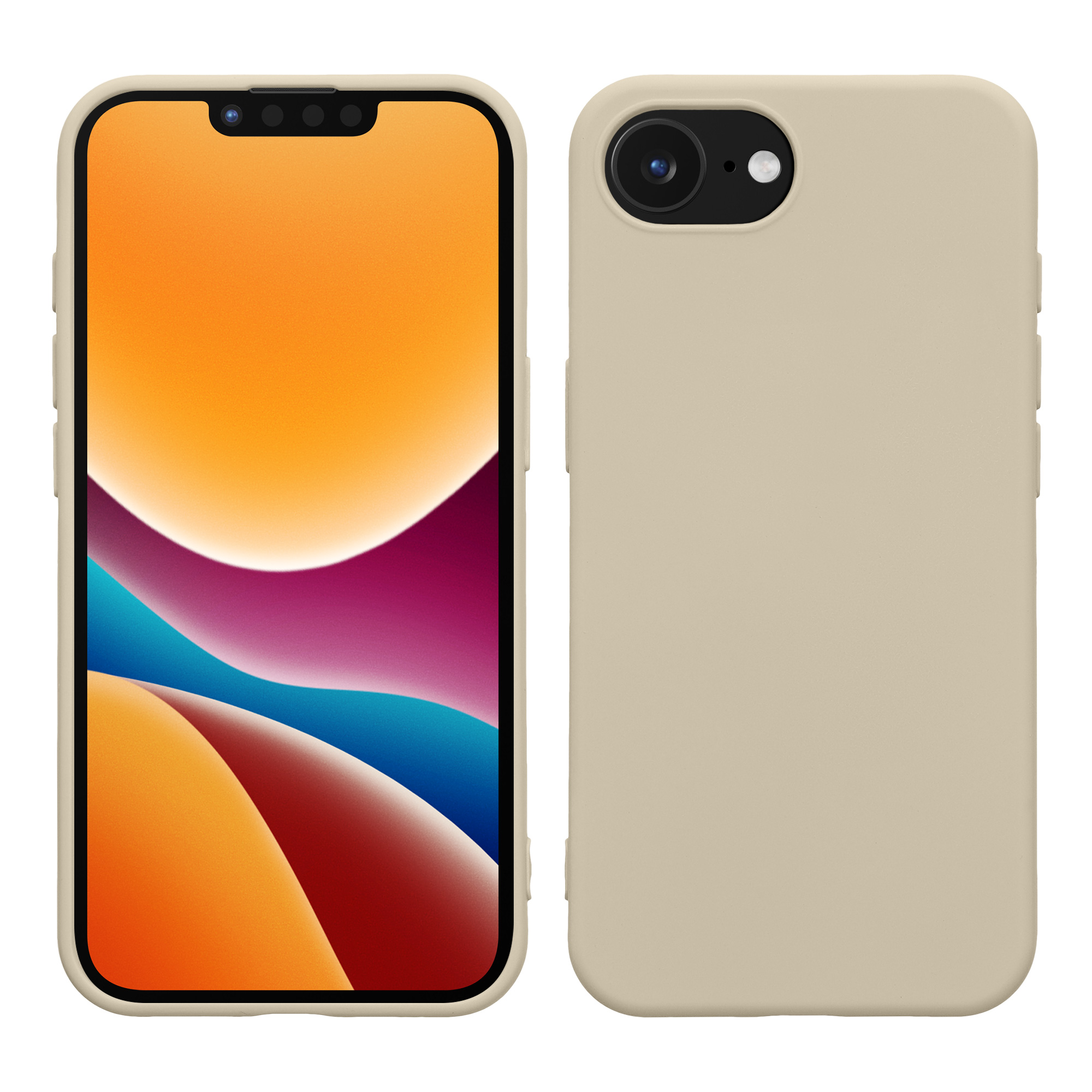 Silikonový kryt kwmobile pro Apple iPhone 17e / iPhone 16e - béžová