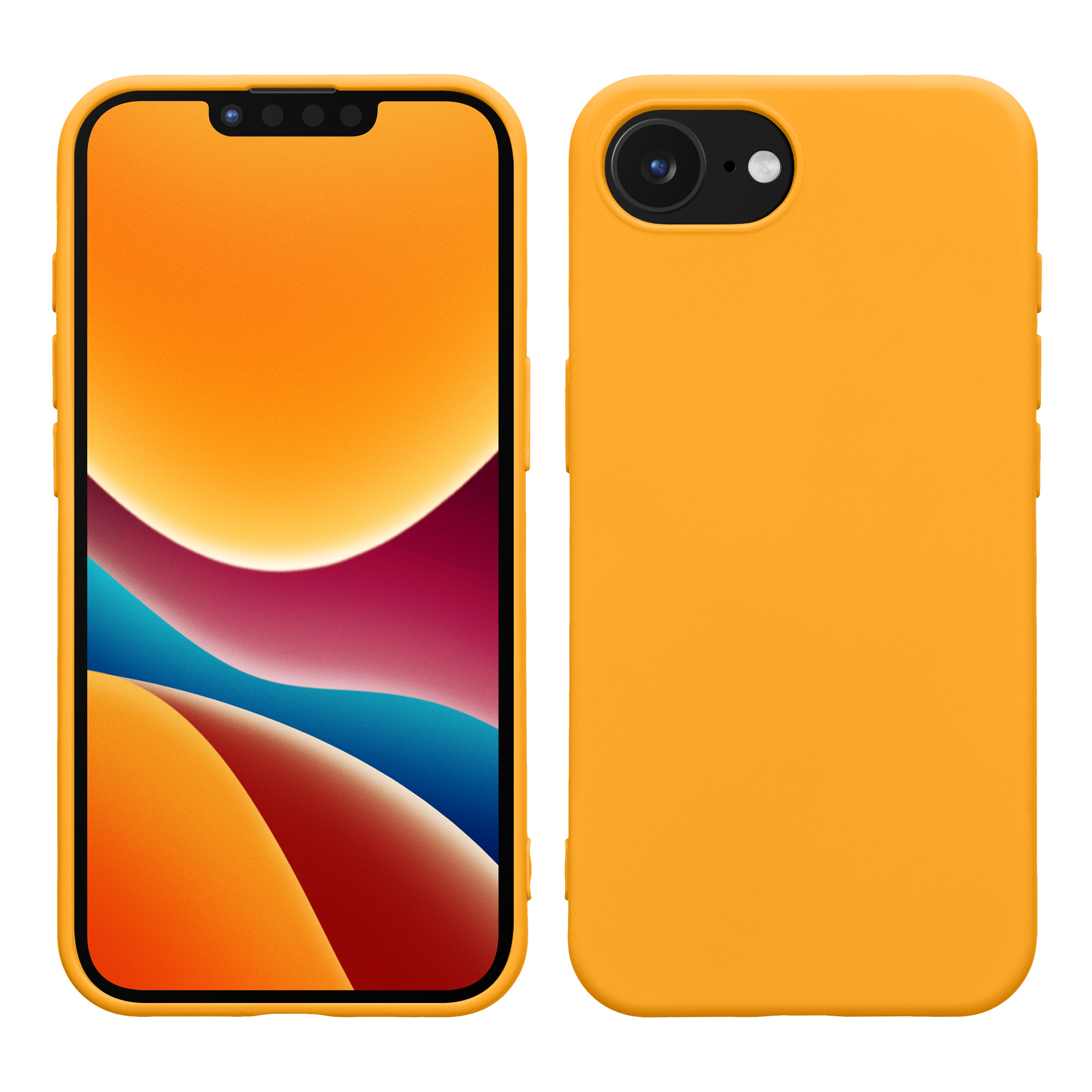 Silikonový kryt kwmobile pro Apple iPhone 17e / iPhone 16e - oranžová