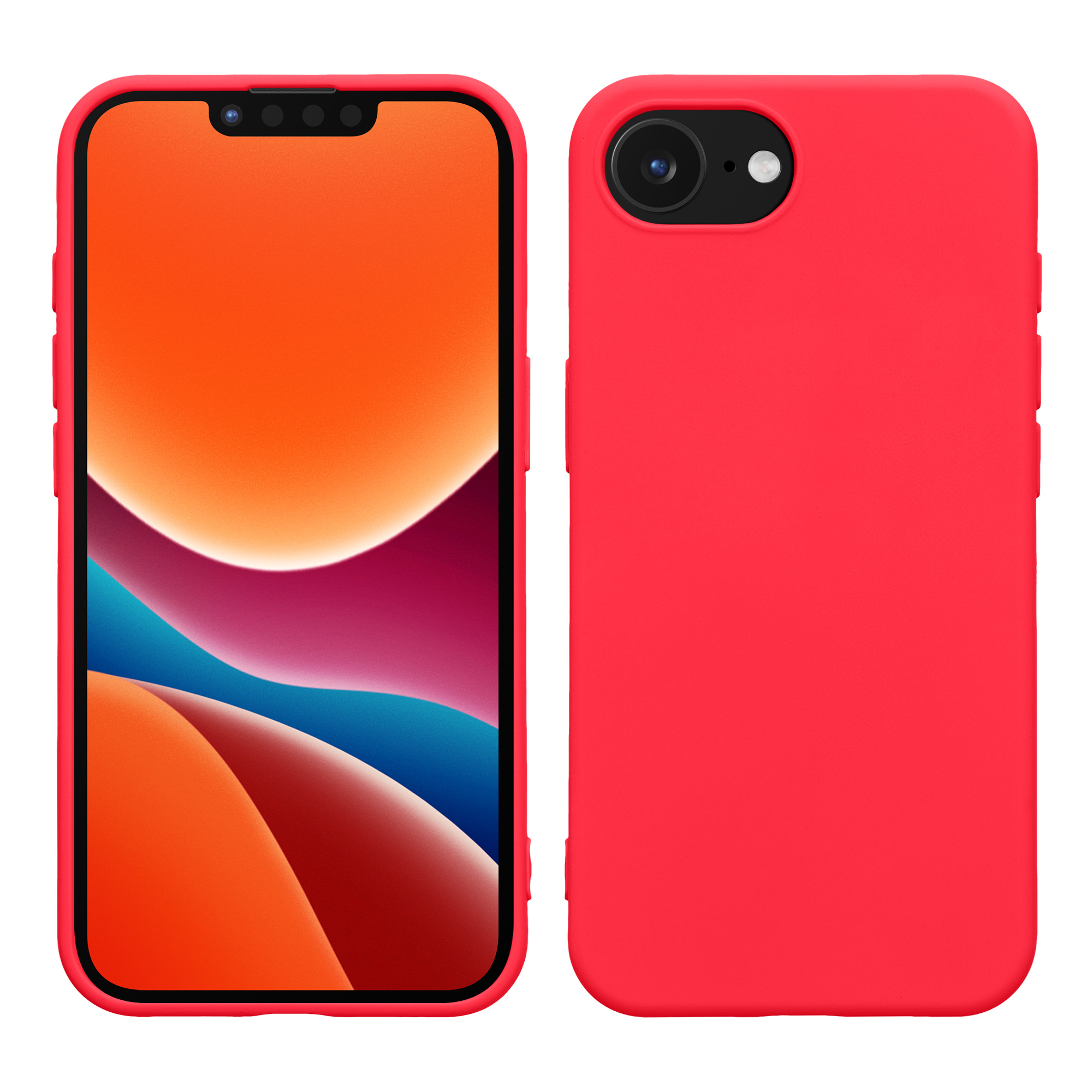 Silikonový kryt Kwmobile pro iPhone 17e / 16e - neonově růžová