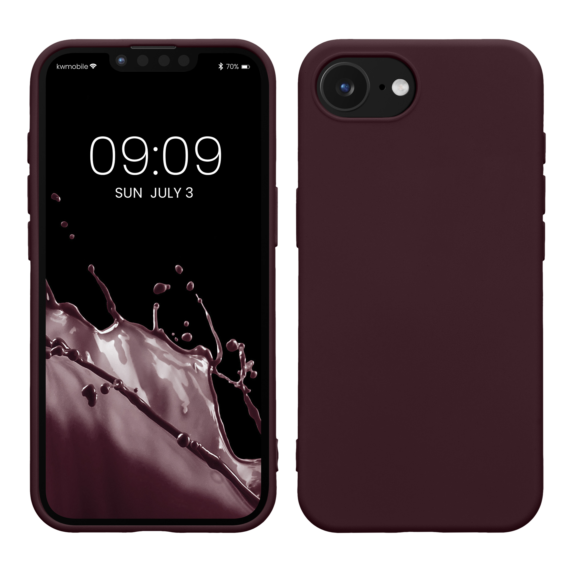 Pouzdro pro Apple iPhone 17e / iPhone 16e kwmobile tenké ochranné silikonové - vínově fialová