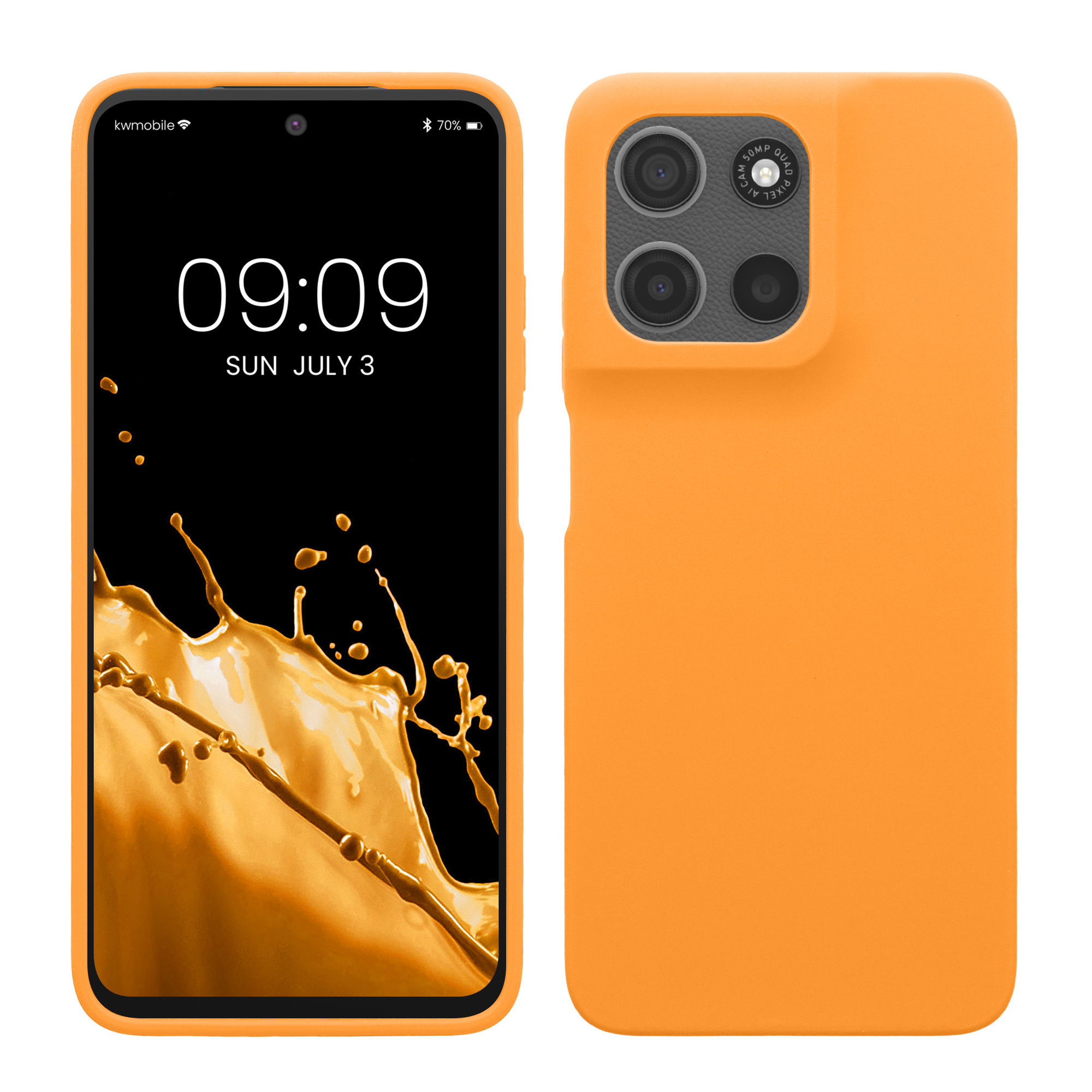 Silikonový kryt kwmobile pro Motorola Moto G15 - Šťavnatě oranžová
