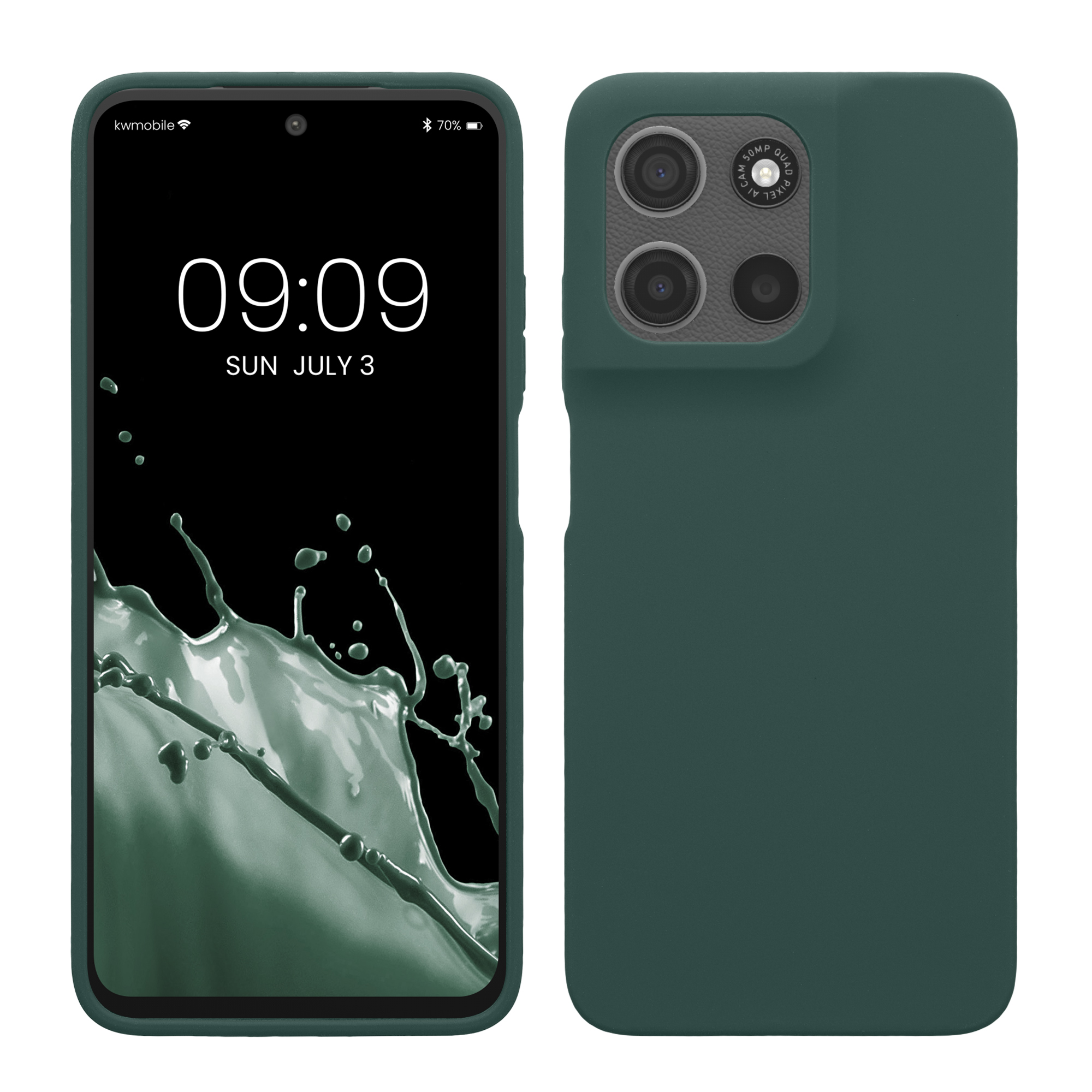 Silikonový kryt kwmobile pro Motorola Moto G15 - Mechově zelená