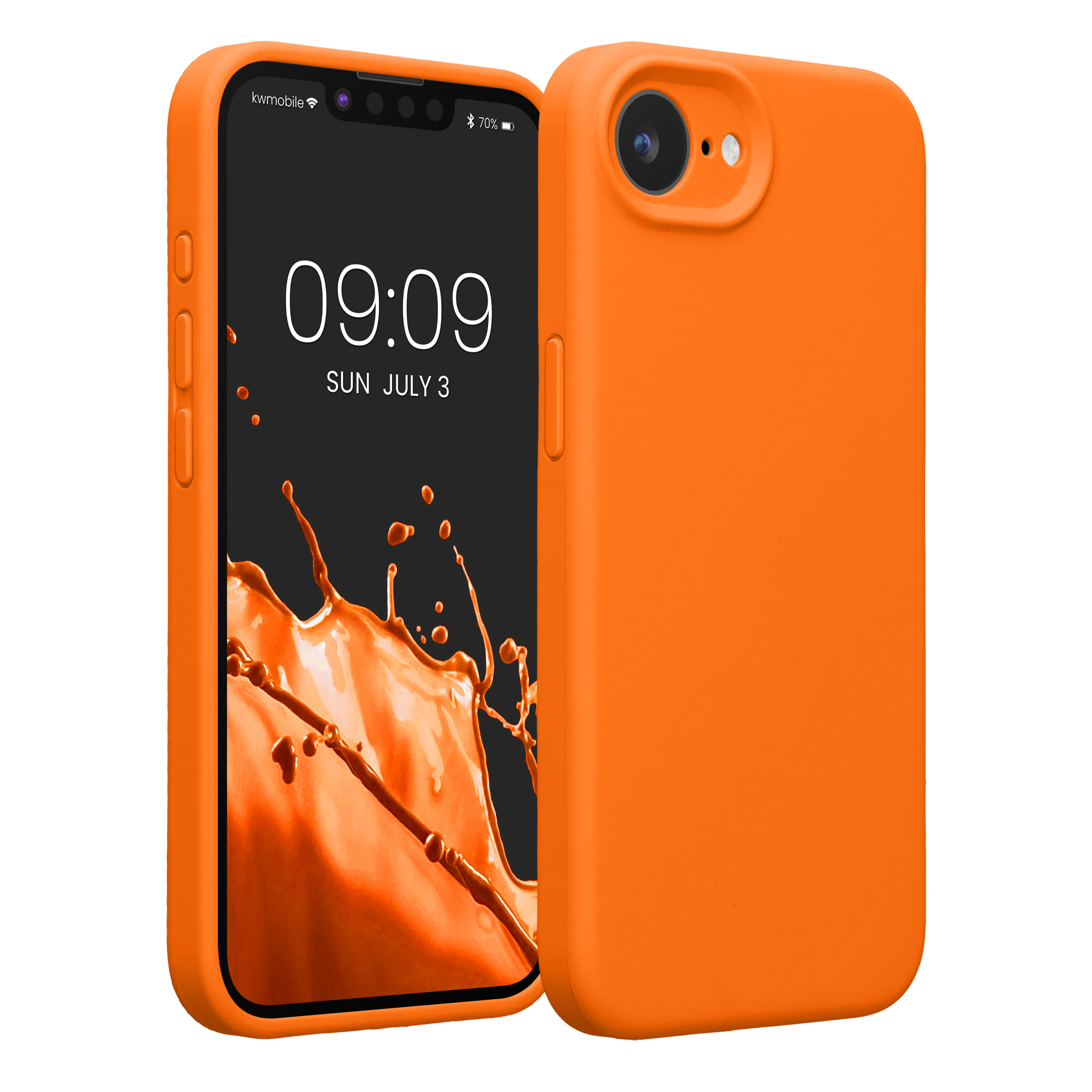 Silikonový kryt kwmobile pro Apple iPhone 17e / iPhone 16e - oranžová