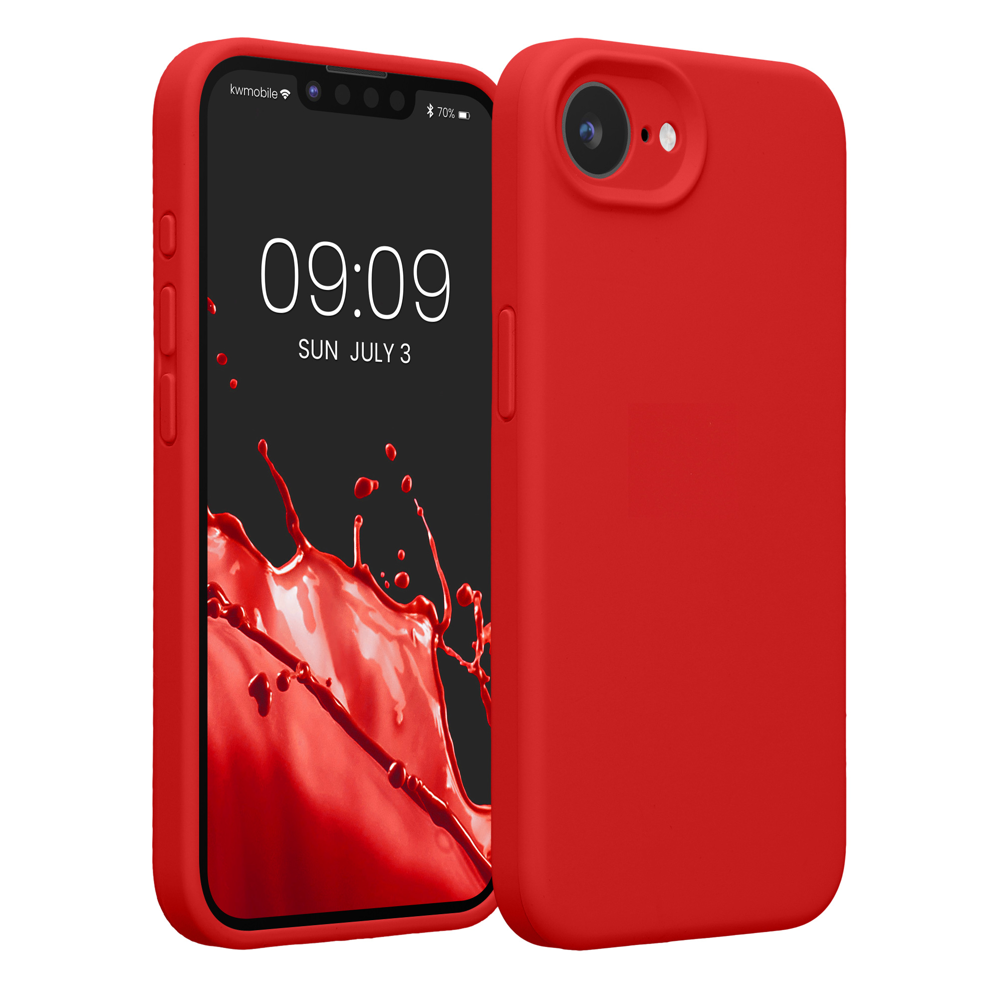 Silikonový kryt Kwmobile pro iPhone 17e / 16e - klasicky červená