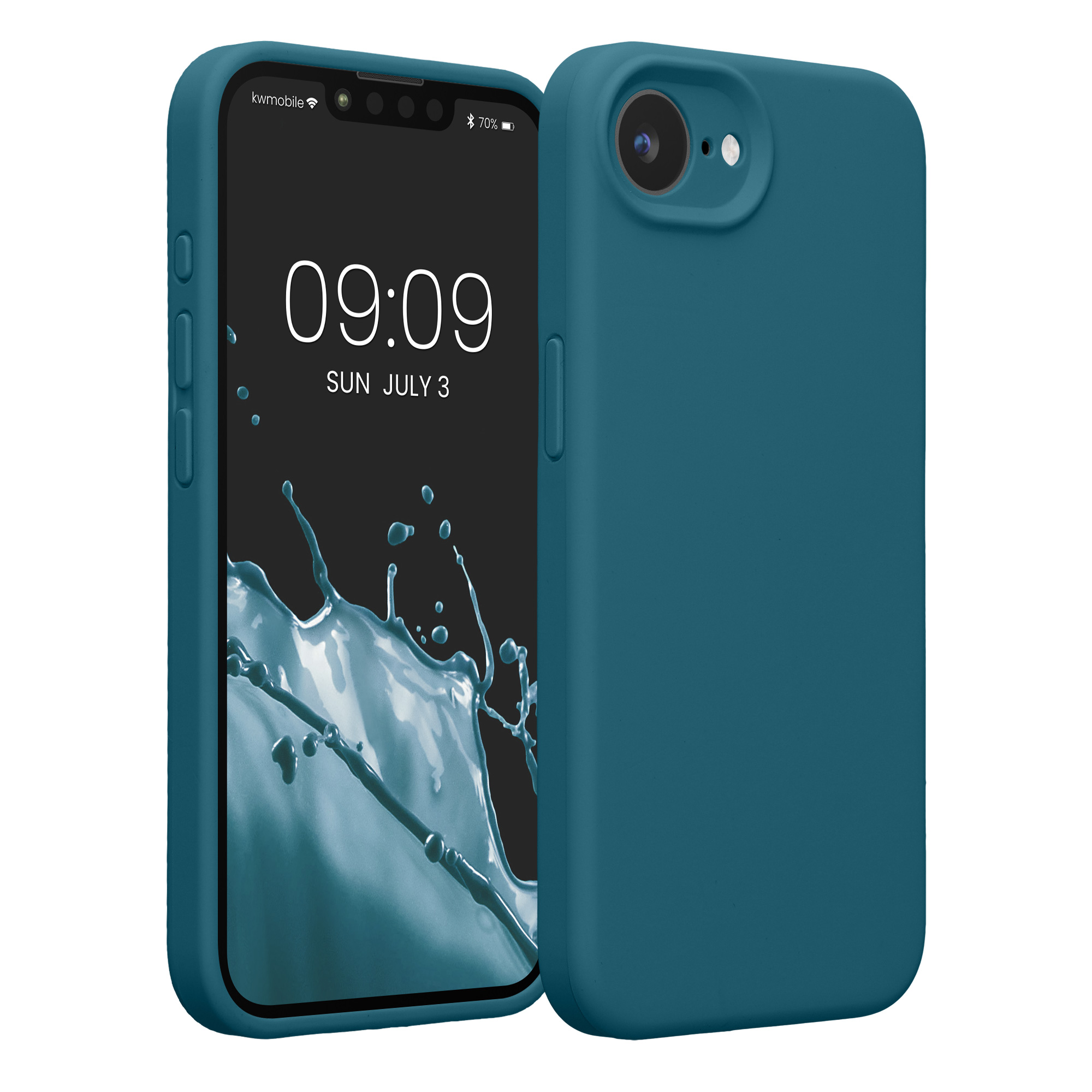 Silikonový kryt Kwmobile pro iPhone 17e / 16e - petrolejová matná