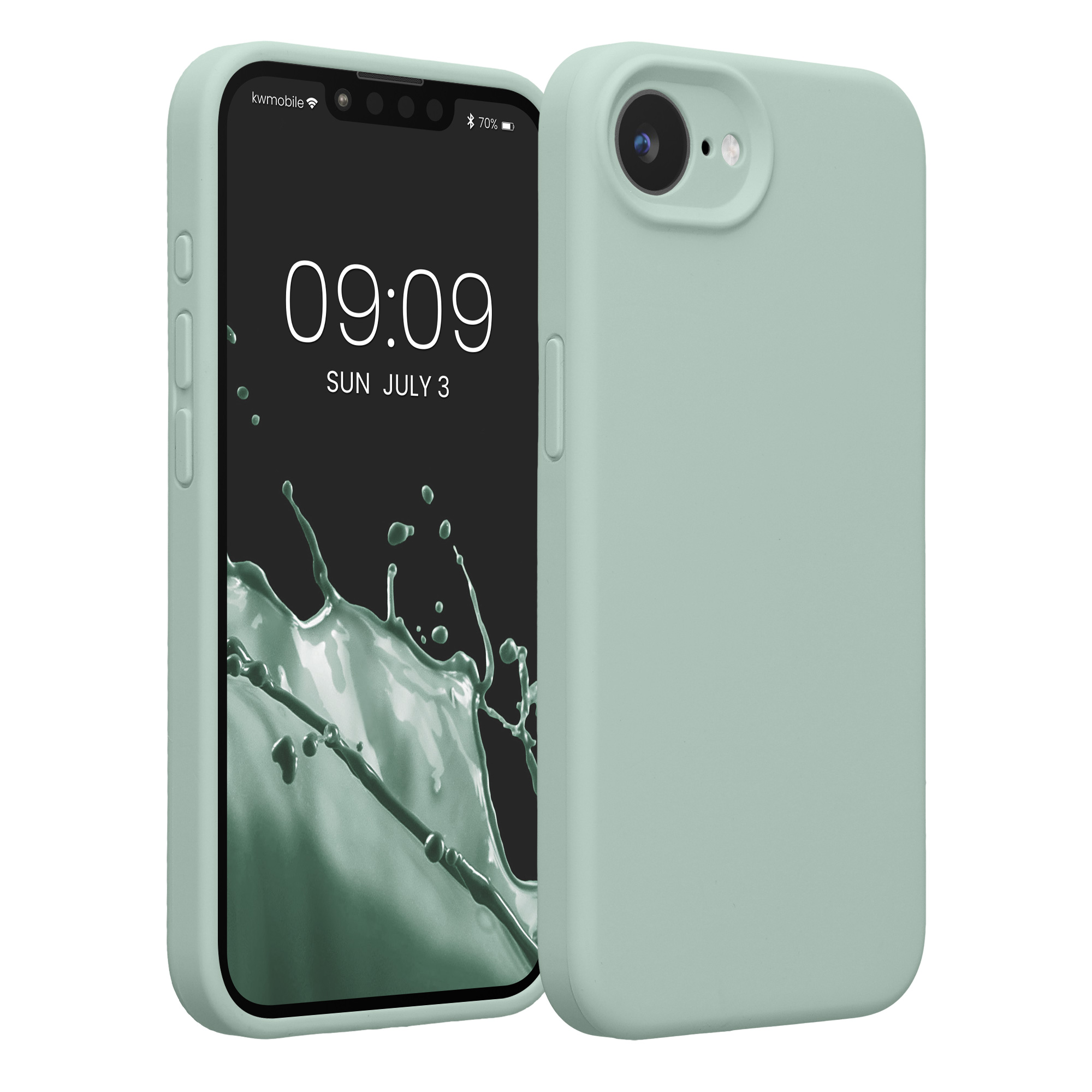 Silikonový kryt Kwmobile pro iPhone 17e / 16e - mátová