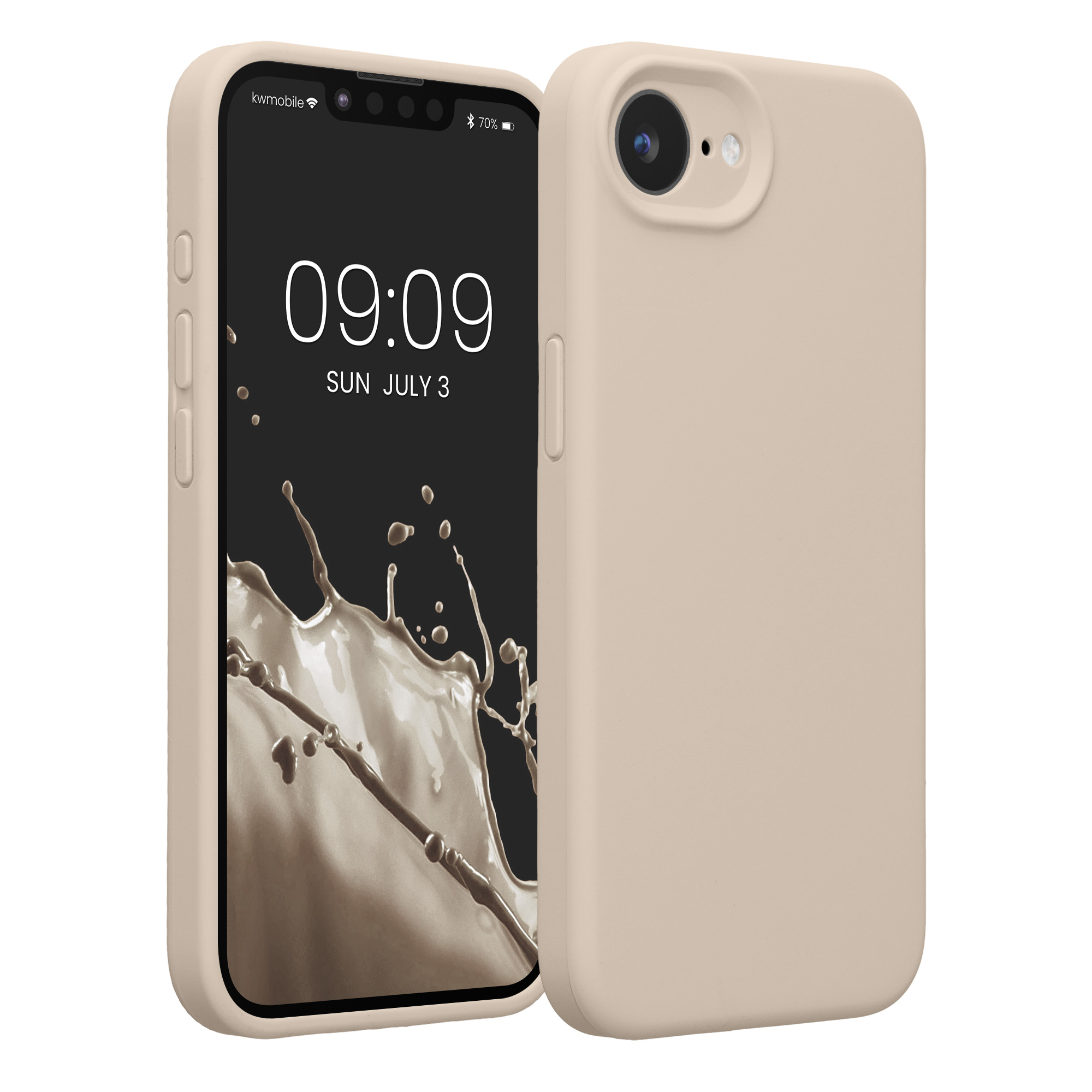 Silikonový kryt kwmobile pro Apple iPhone 17e / iPhone 16e - béžová