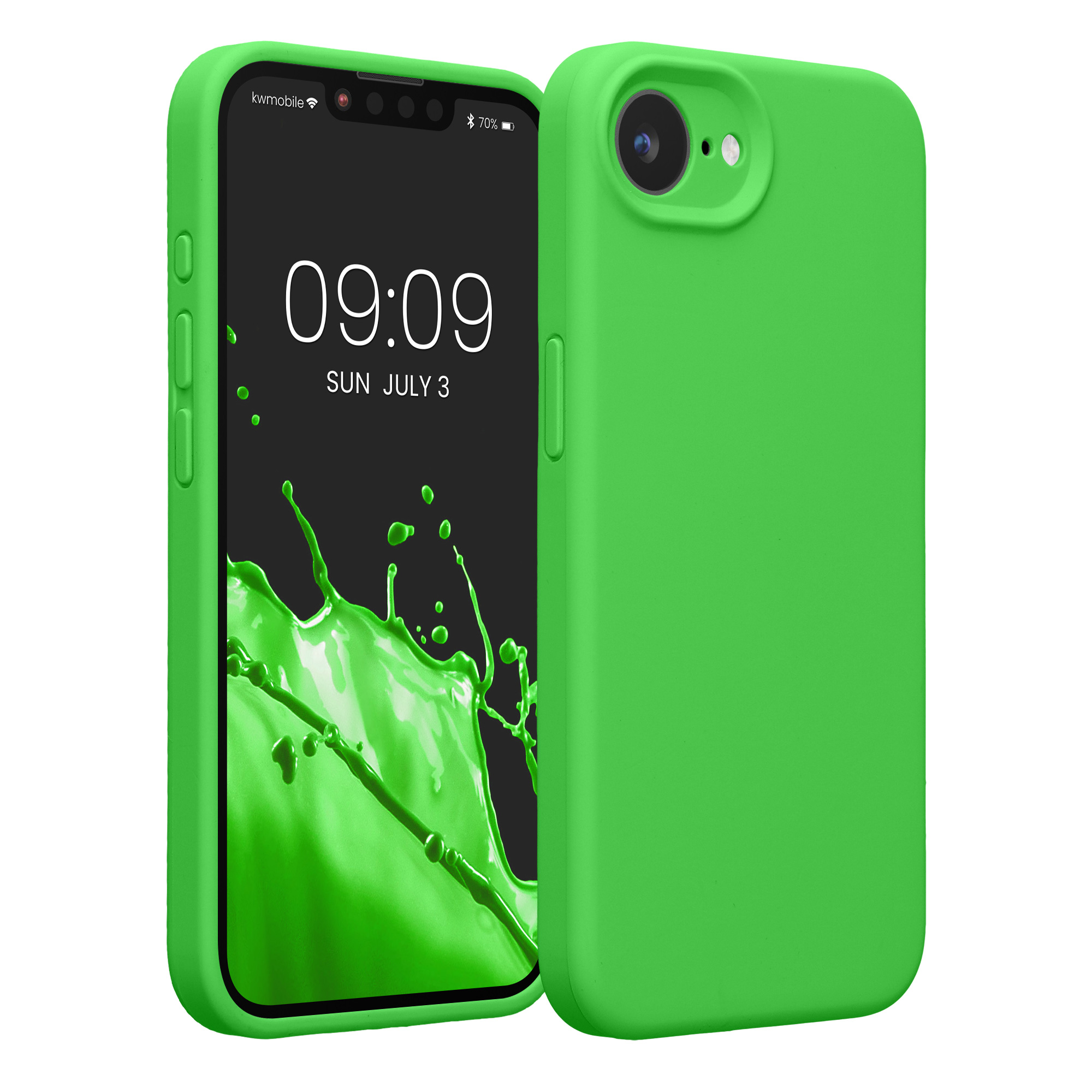 Pouzdro pro Apple iPhone 17e / iPhone 16e kwmobile tenké silikonové - limetkově zelená