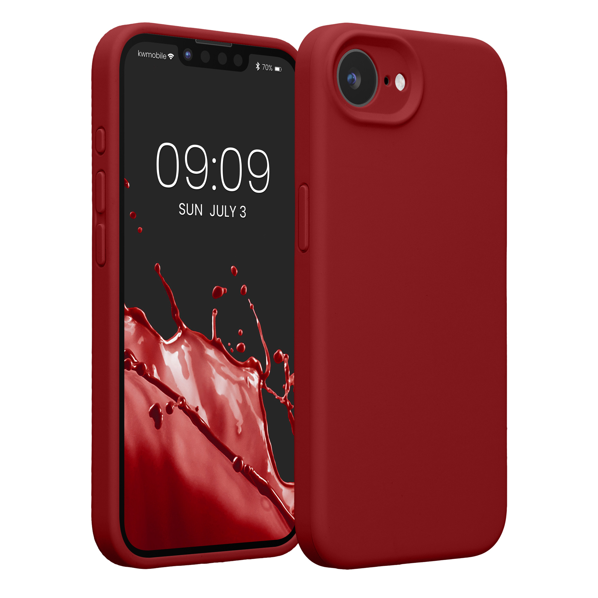 Silikonový kryt Kwmobile pro iPhone 17e / 16e - rebarborově červená