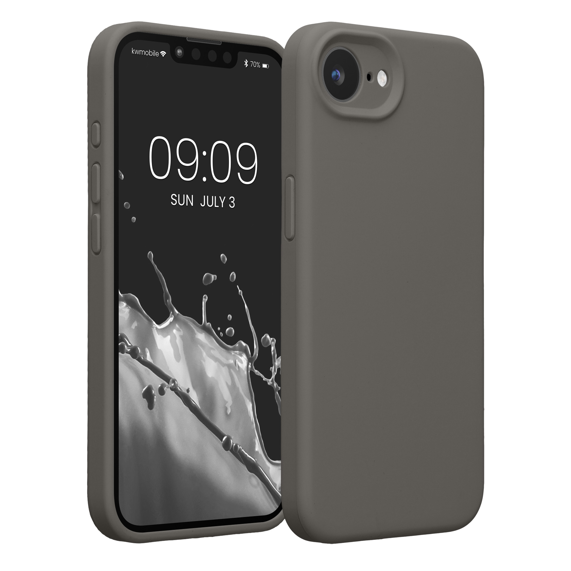 Pouzdro pro Apple iPhone 17e / iPhone 16e kwmobile tenké silikonové - šedobéžová