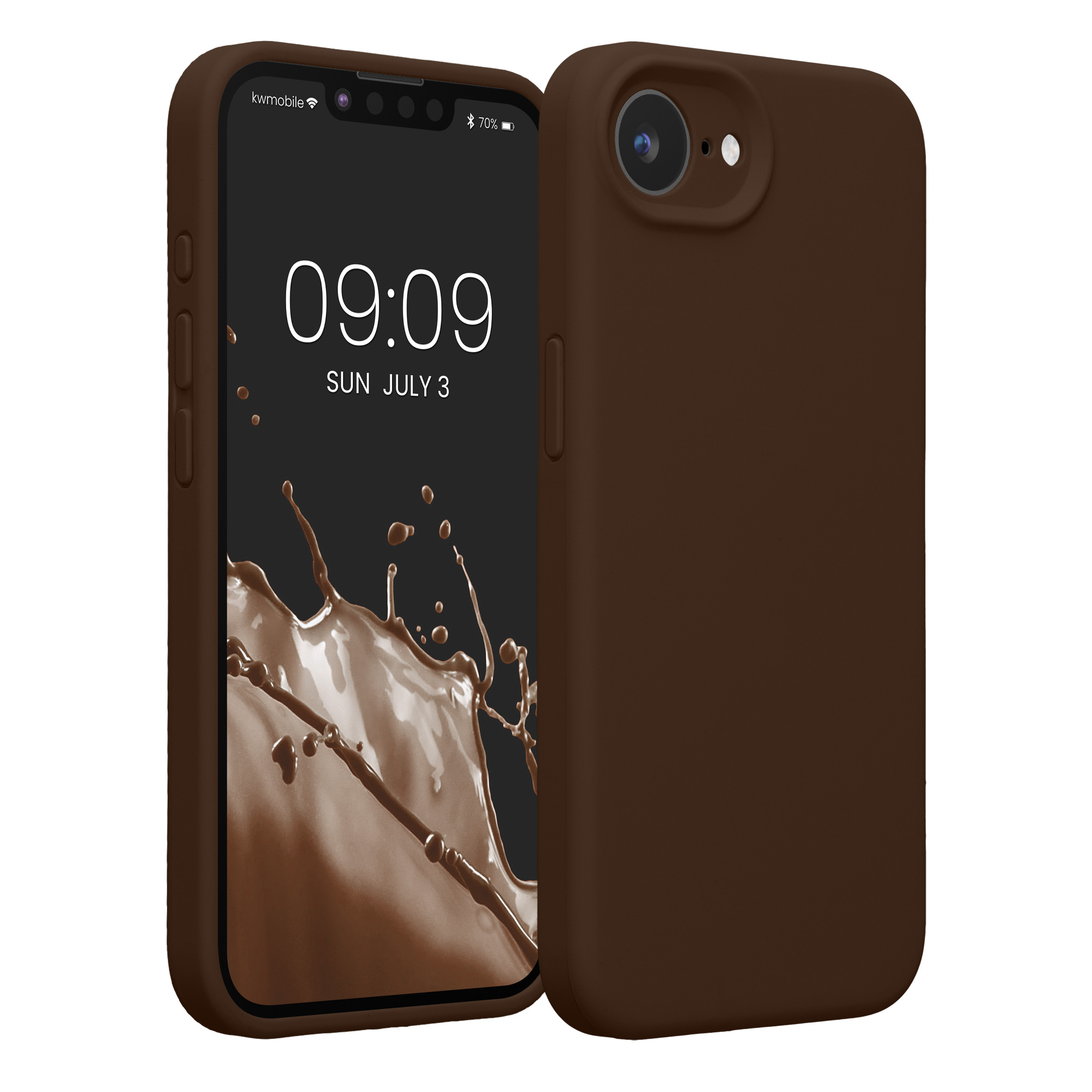 Pouzdro pro Apple iPhone 17e / iPhone 16e kwmobile tenké silikonové - čokoládová