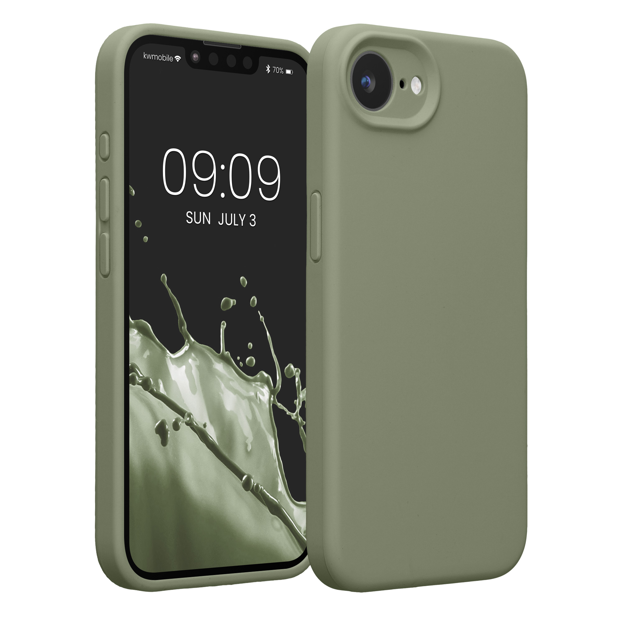 Pouzdro pro Apple iPhone 17e / iPhone 16e kwmobile tenké silikonové - šedozelená