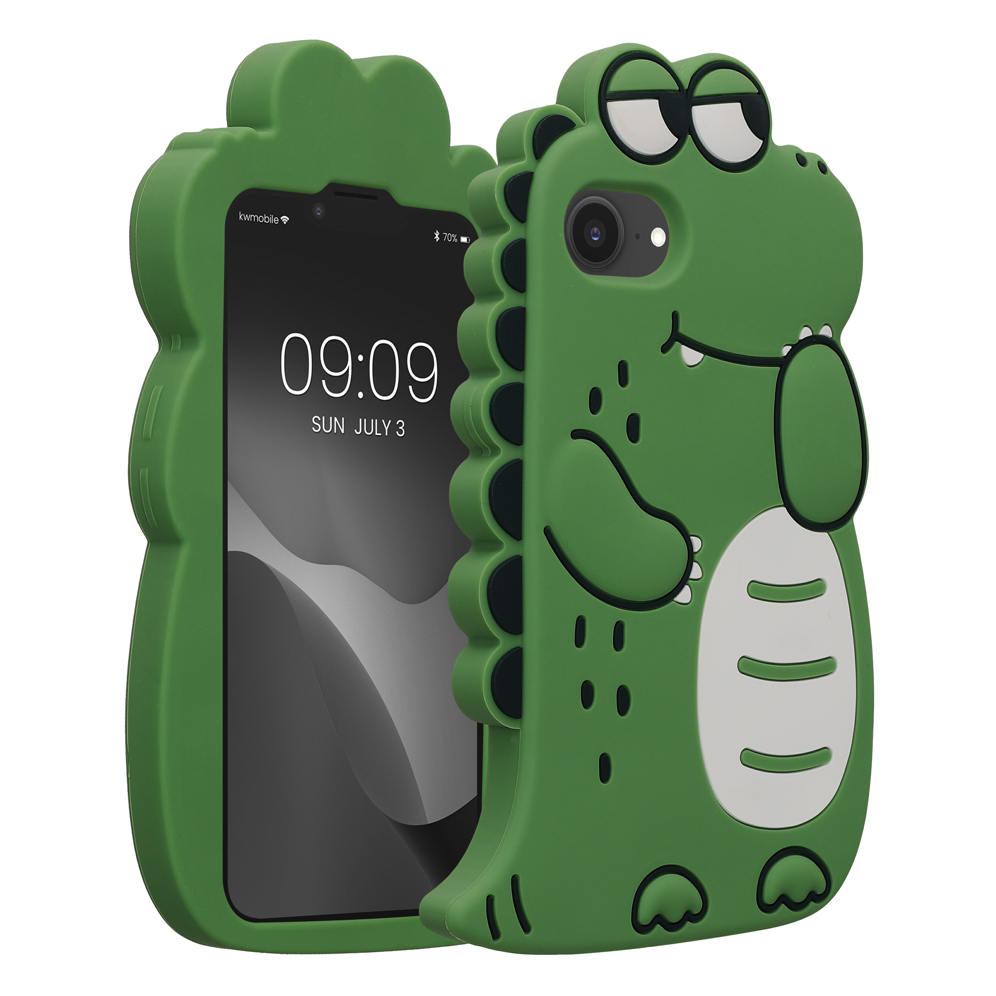Silikonový kryt kwmobile pro Apple iPhone 17e / iPhone 16e - černá, bílá, zelená