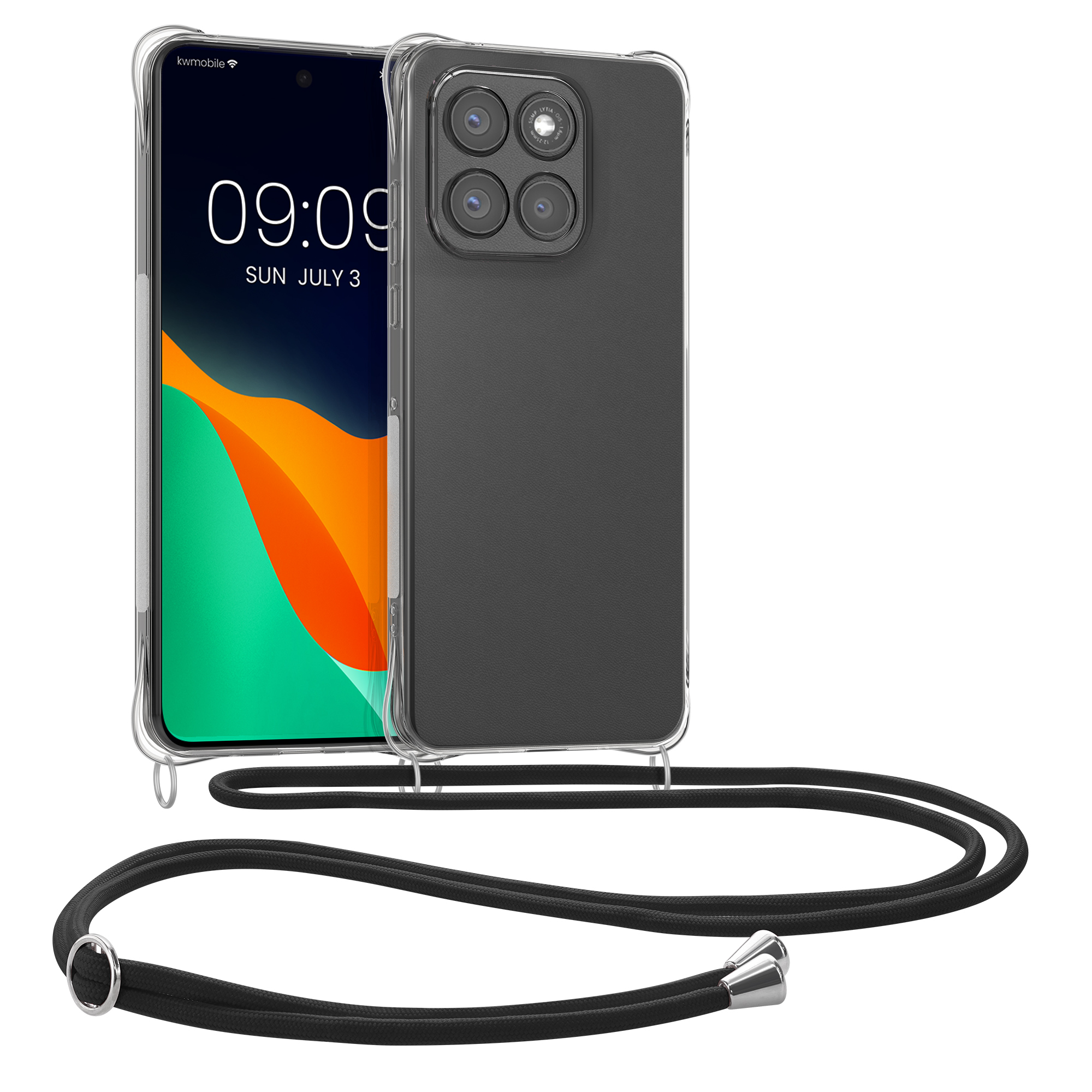 Kwmobile Crossbody pouzdro Motorola Moto G86 5G černá / transparentní
