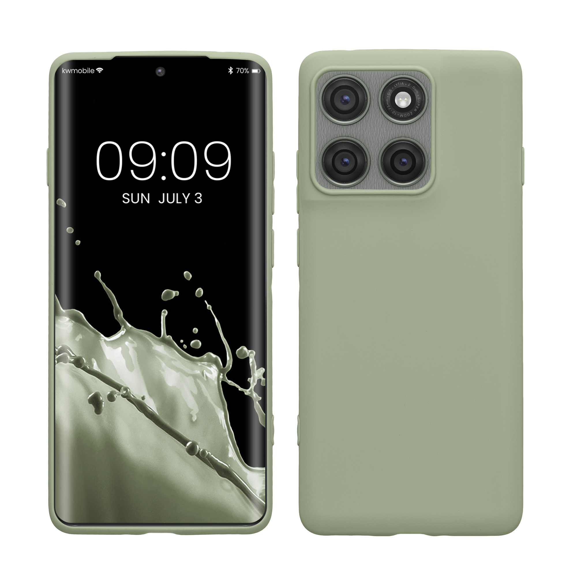 Kryt na mobil Motorola Edge 60 Pro kwmobile TPU šedo-zelená