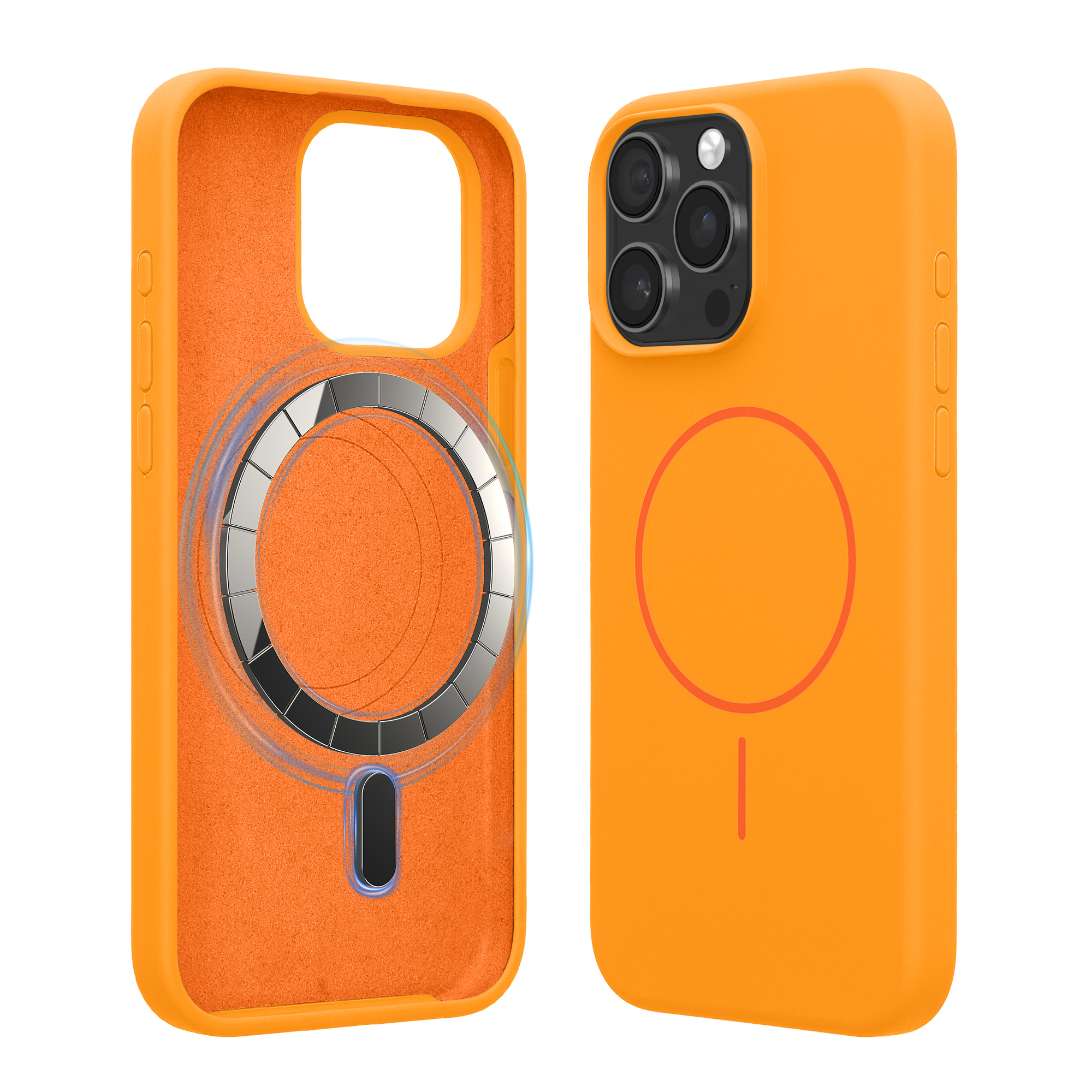 Magnetický kryt kwmobile pro iPhone 15 Pro Max - ovocně oranžová