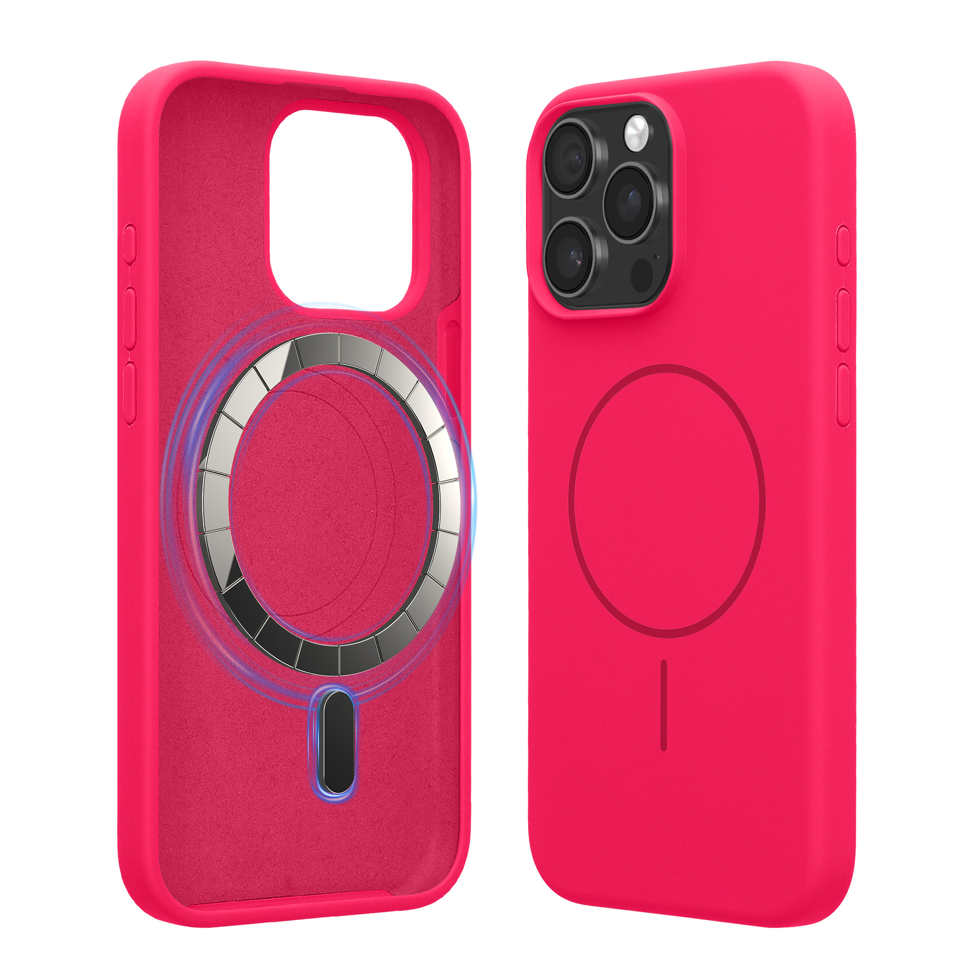 Magnetický kryt kwmobile pro iPhone 15 Pro Max - neonově růžová