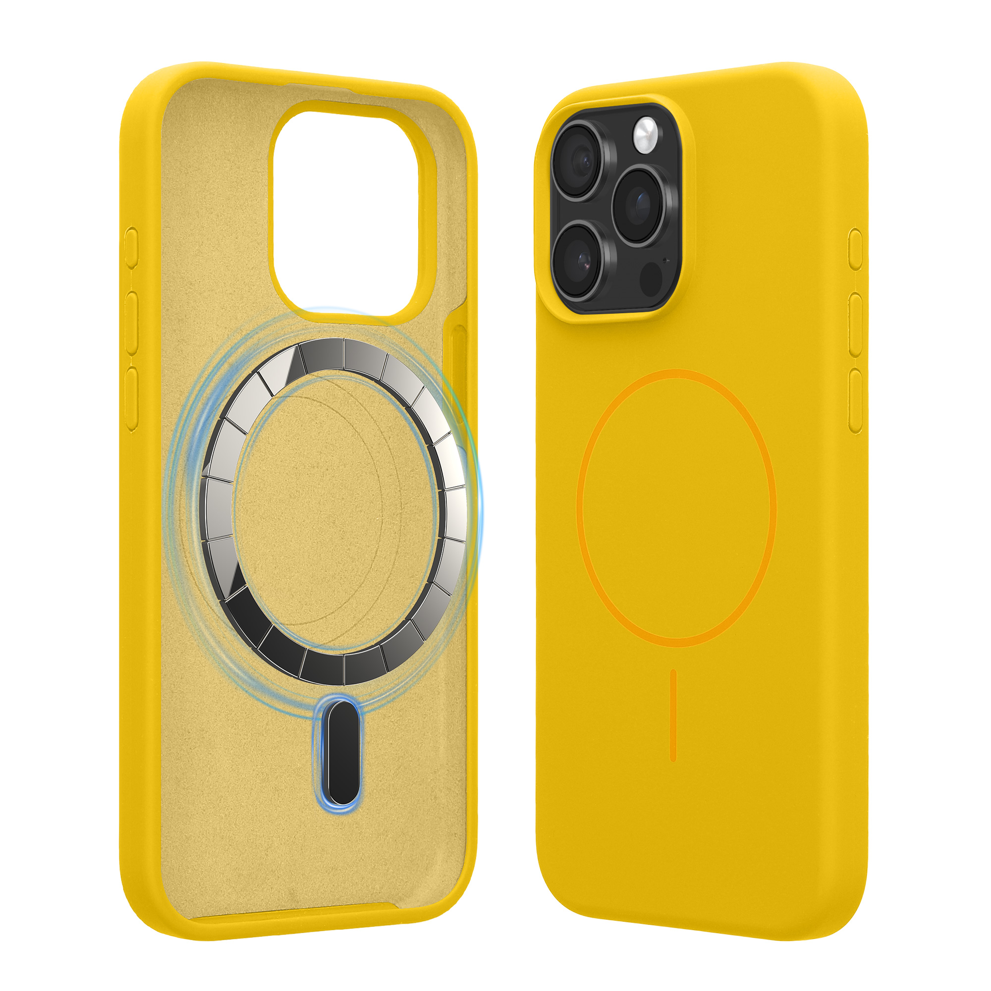 Magnetický kryt kwmobile pro iPhone 15 Pro Max - zářivě žlutá