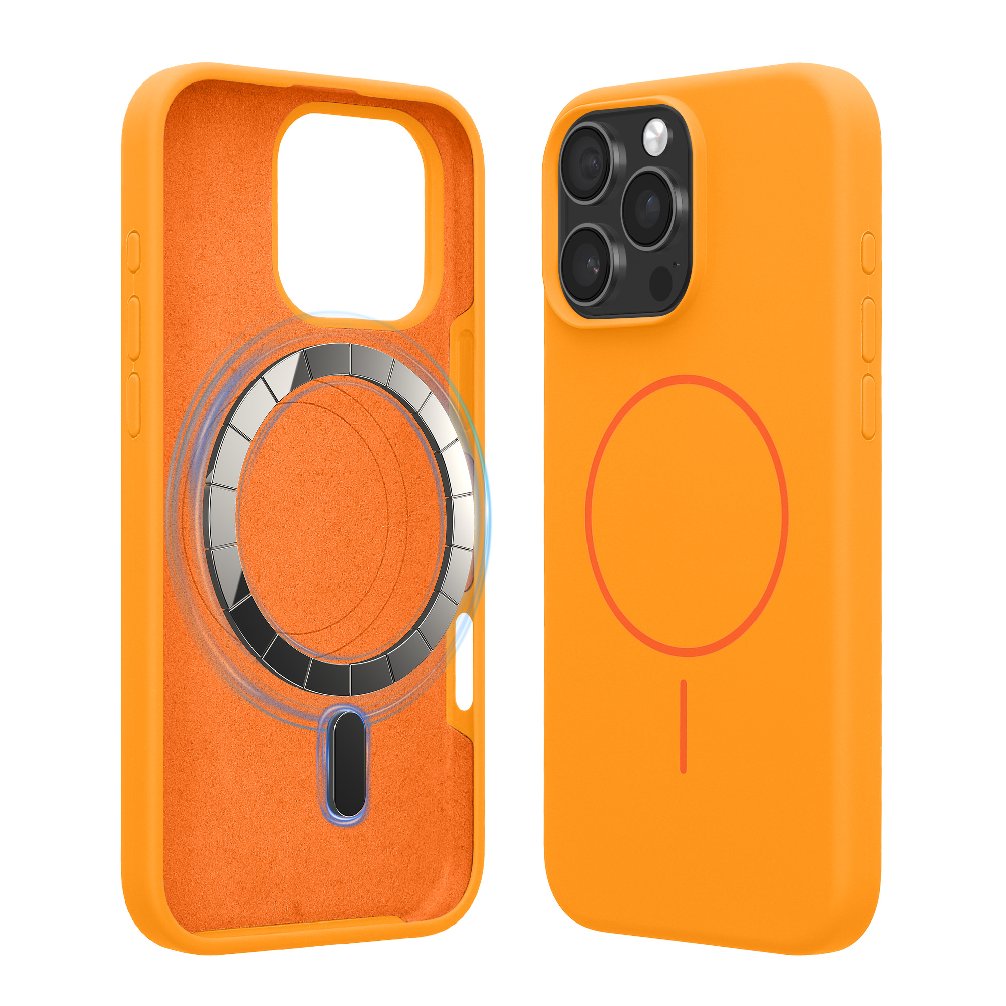 Magnetický kryt na mobil MagSafe Apple iPhone 16 Pro Max kwmobile - ovocně oranžová