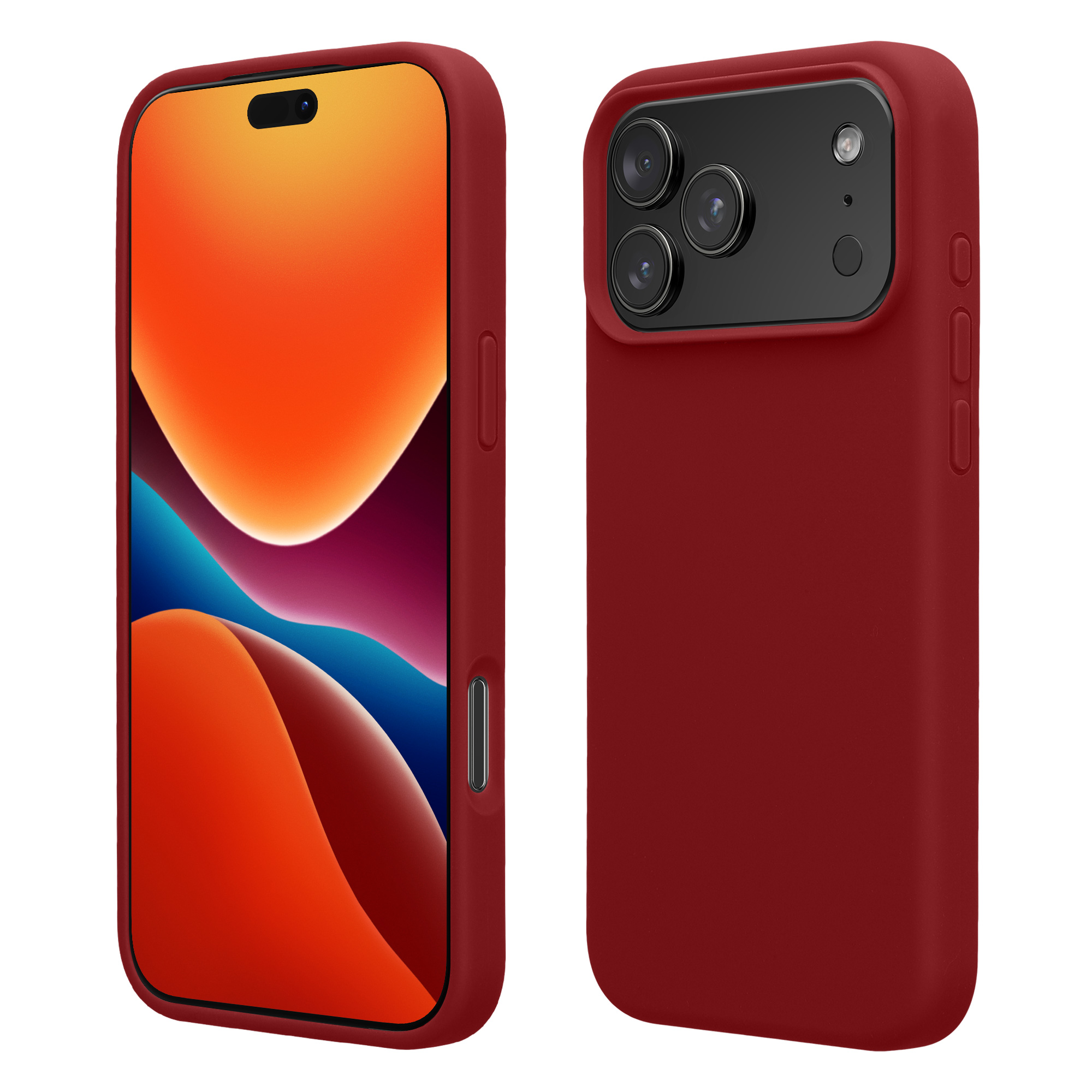 Silikonový kryt Kwmobile pro iPhone 17 Pro - rebarborově červená