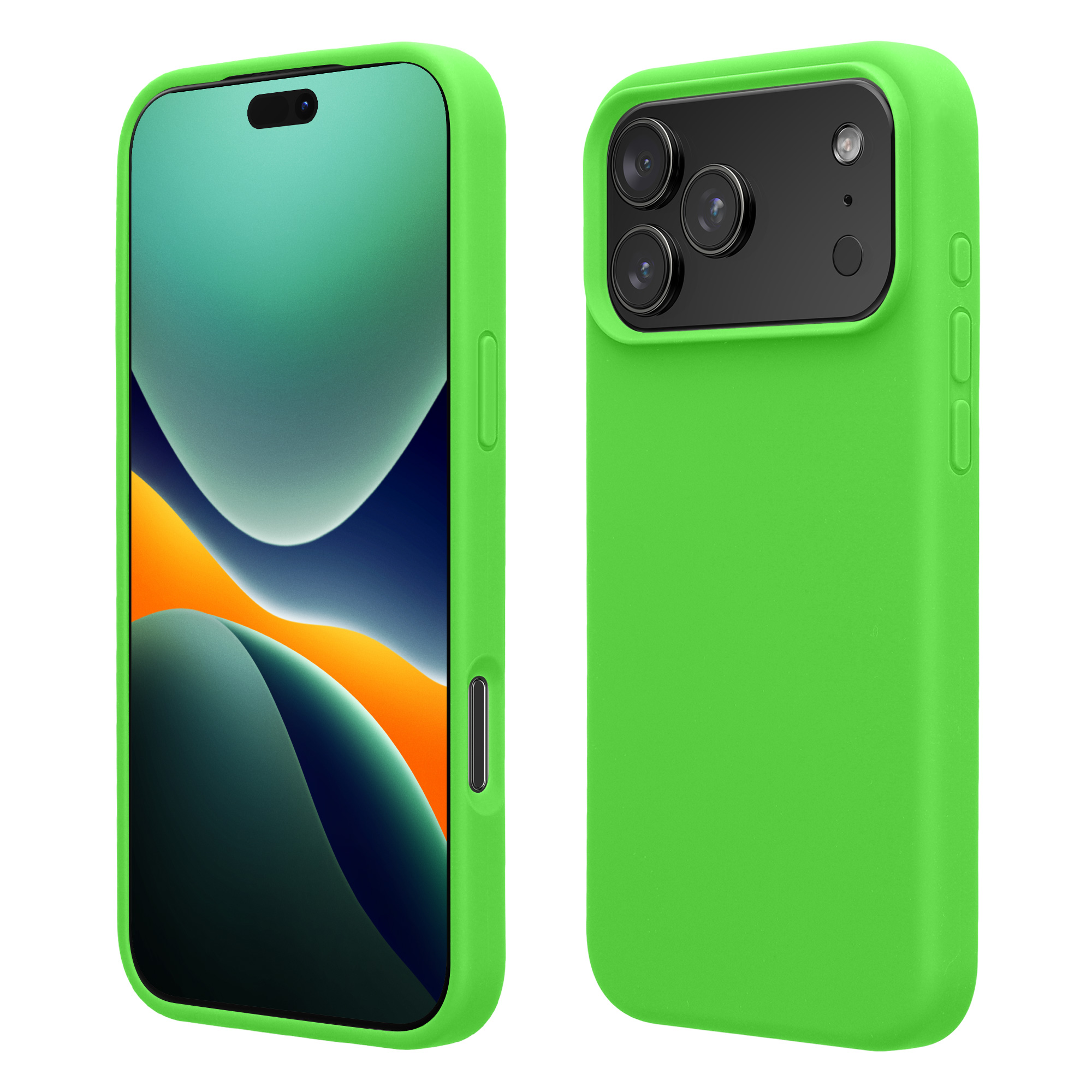 Silikonový kryt Kwmobile pro iPhone 17 Pro - limetkově zelená