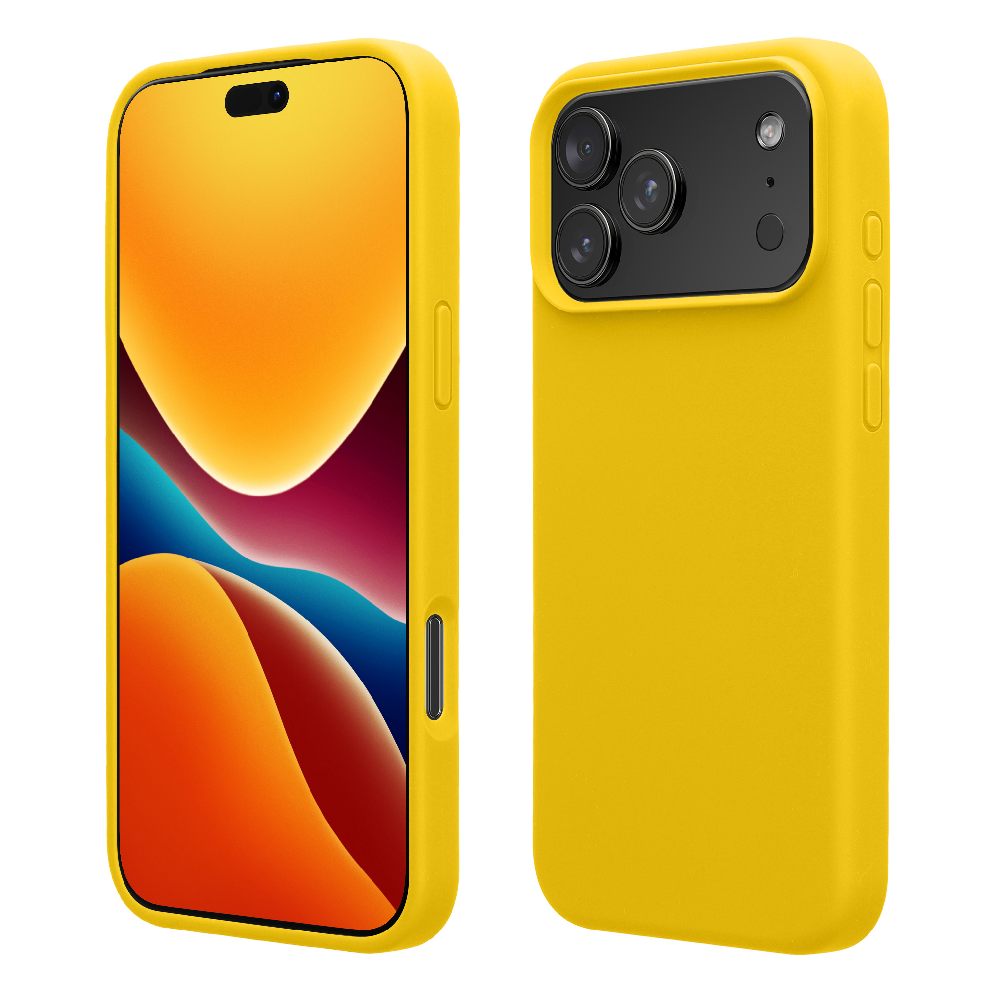 Silikonový kryt Kwmobile pro iPhone 17 Pro Max - zářivě žlutá