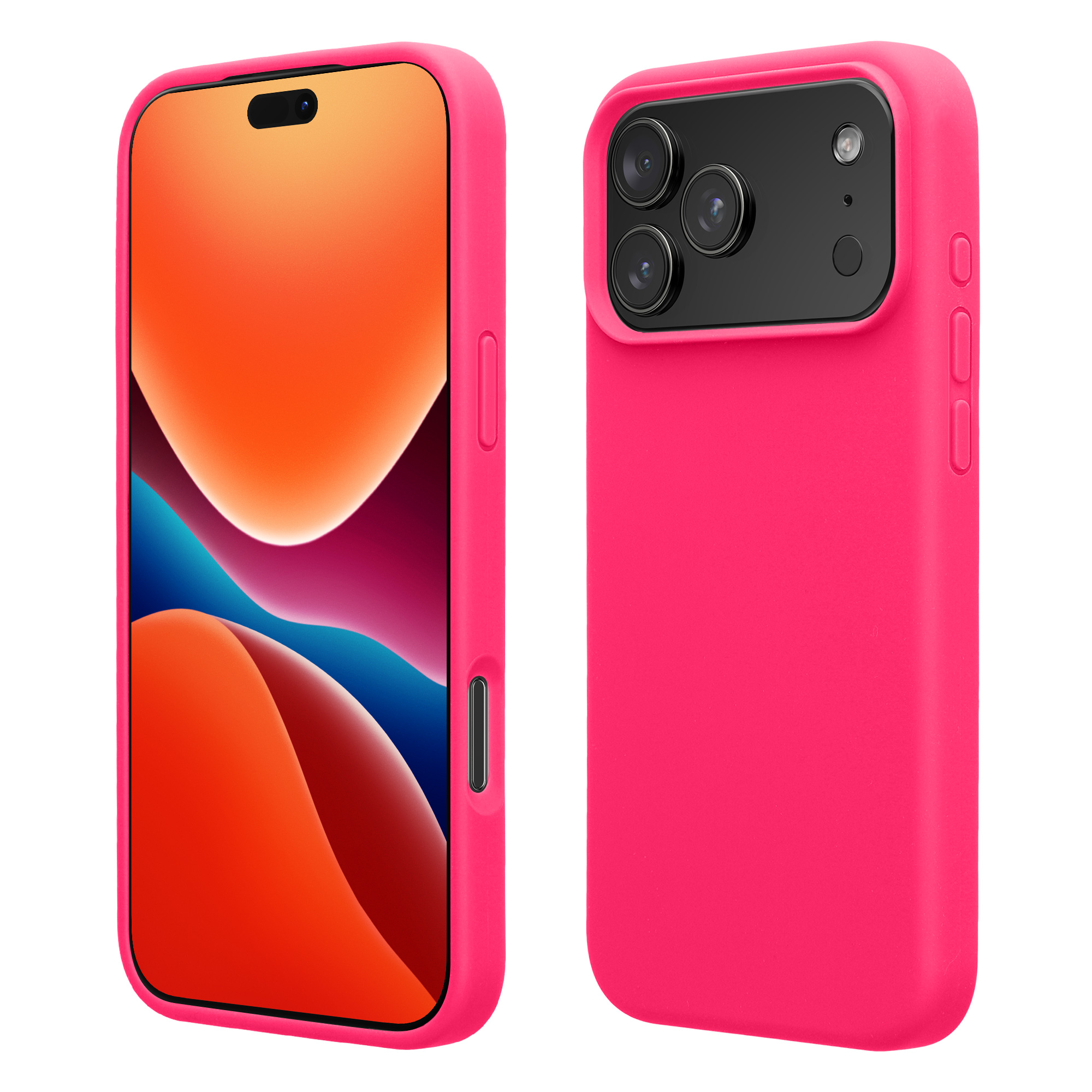 Silikonový kryt Kwmobile pro iPhone 17 Pro Max - neonově růžová