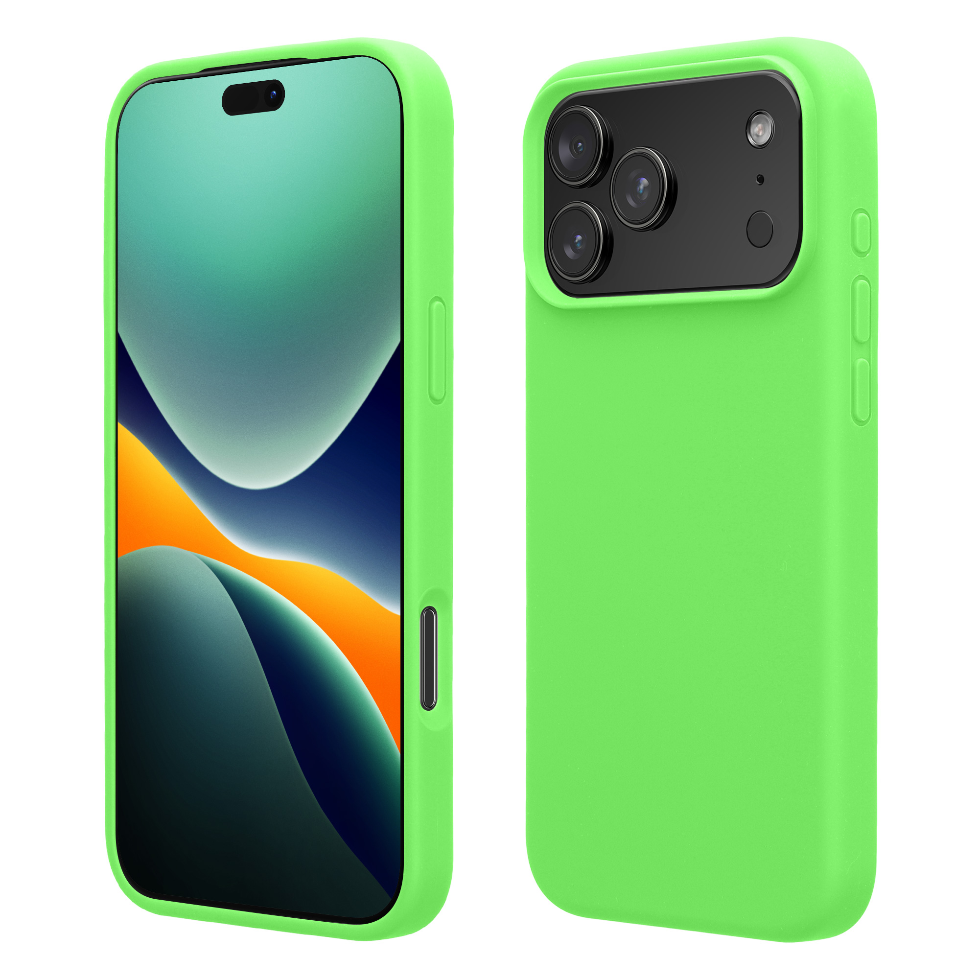 Silikonový kryt Kwmobile pro iPhone 17 Pro Max - limetkově zelená