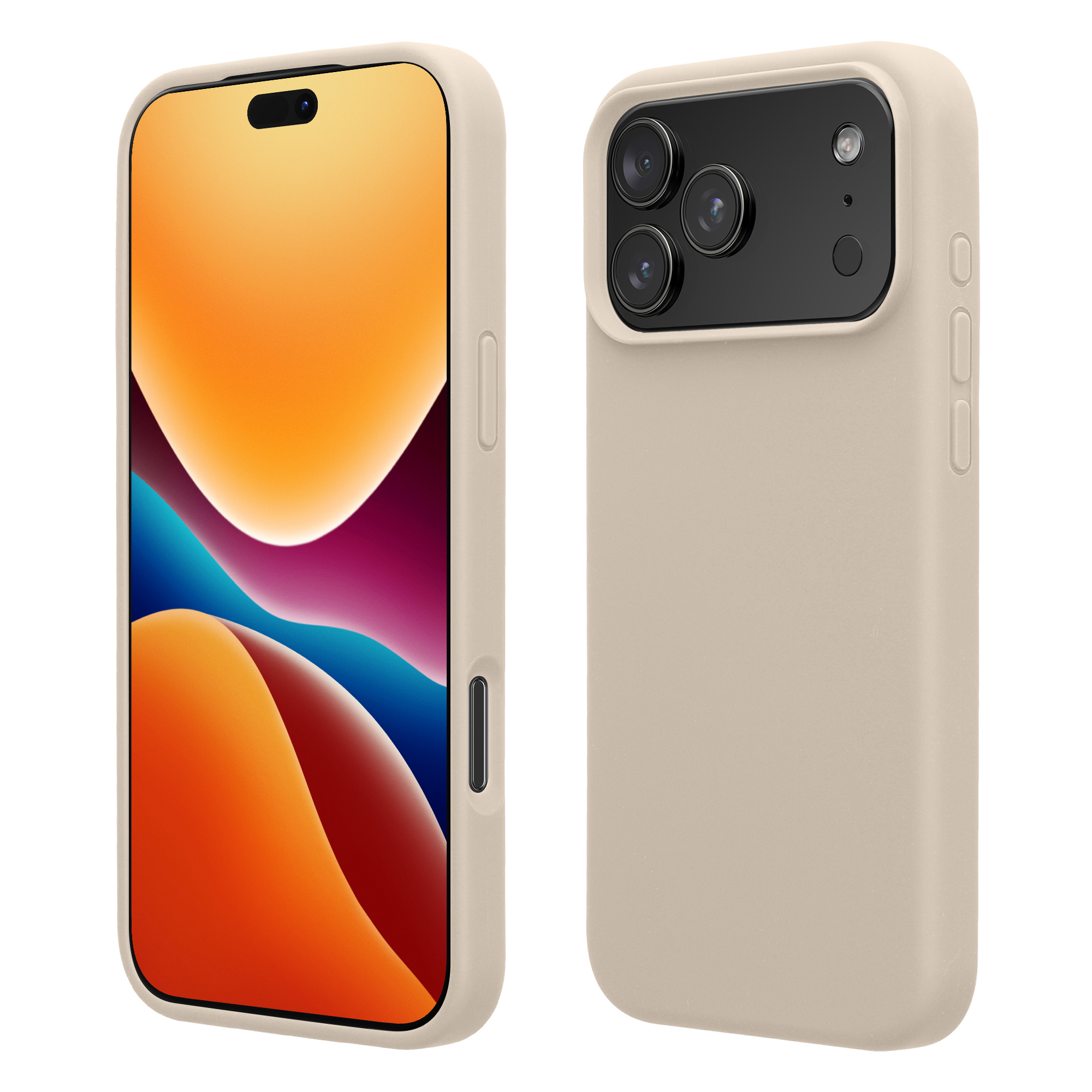 Silikonový kryt Kwmobile pro iPhone 17 Pro Max - krémová