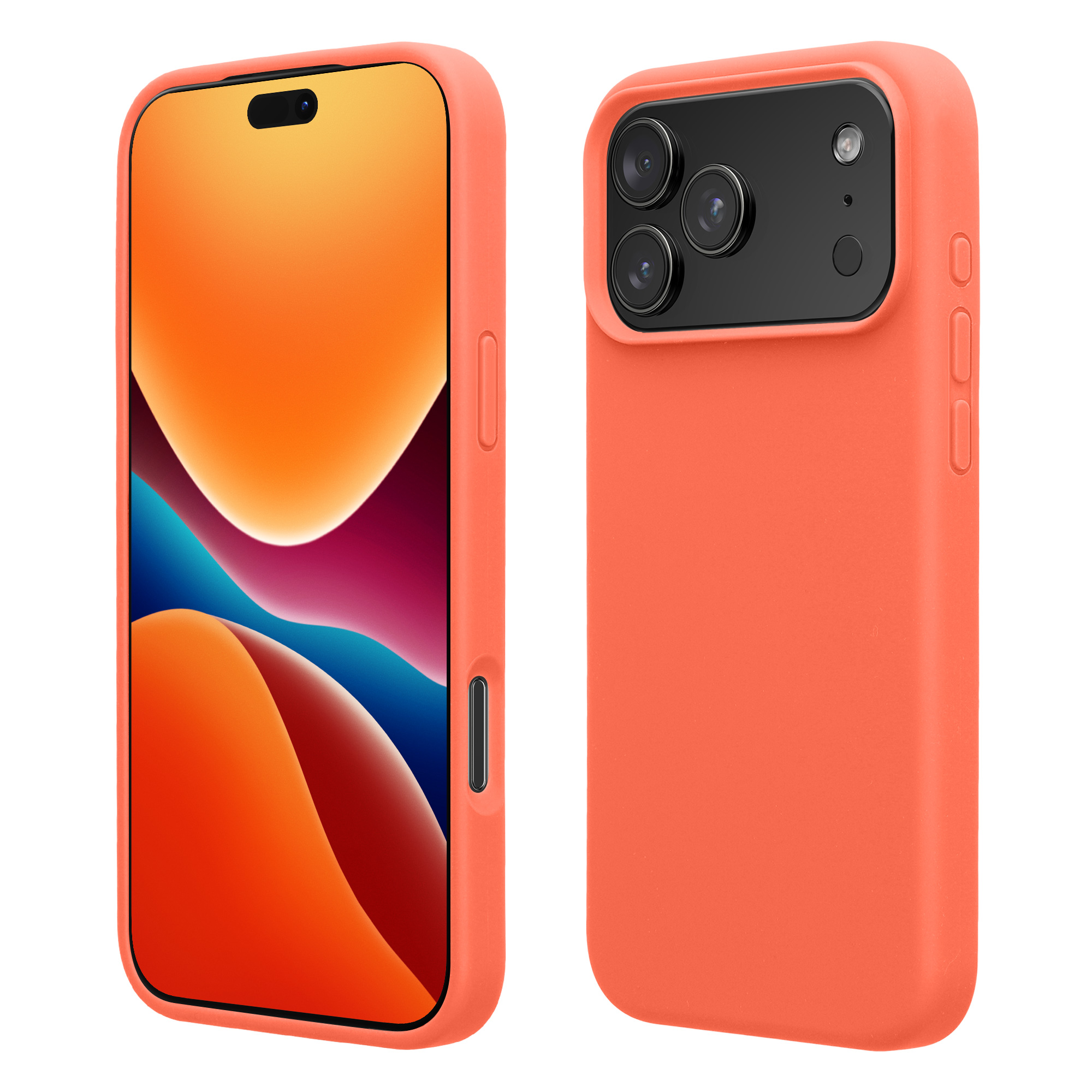 Silikonový kryt Kwmobile pro iPhone 17 Pro Max - výrazně korálová