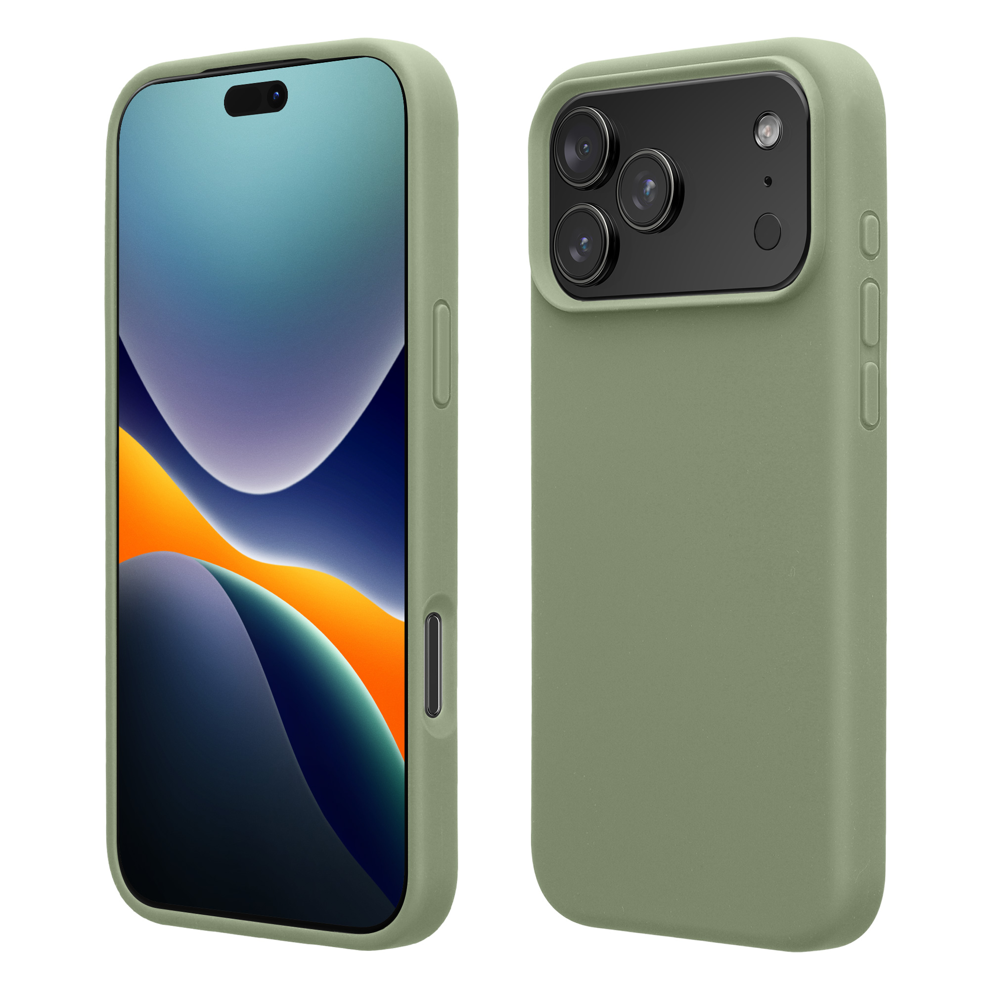 Silikonový kryt Kwmobile pro iPhone 17 Pro Max - šedozelená
