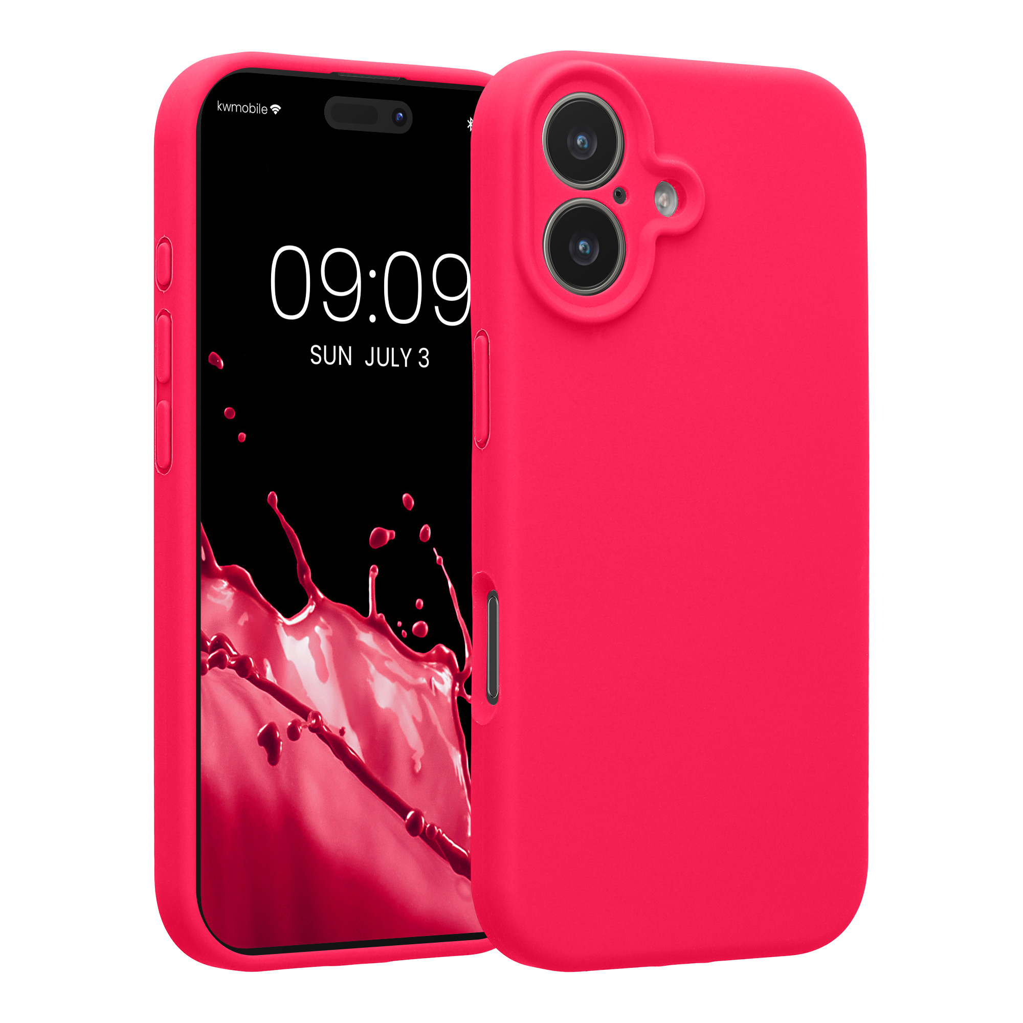 Silikonový kryt Kwmobile pro iPhone 17 - neonově růžová