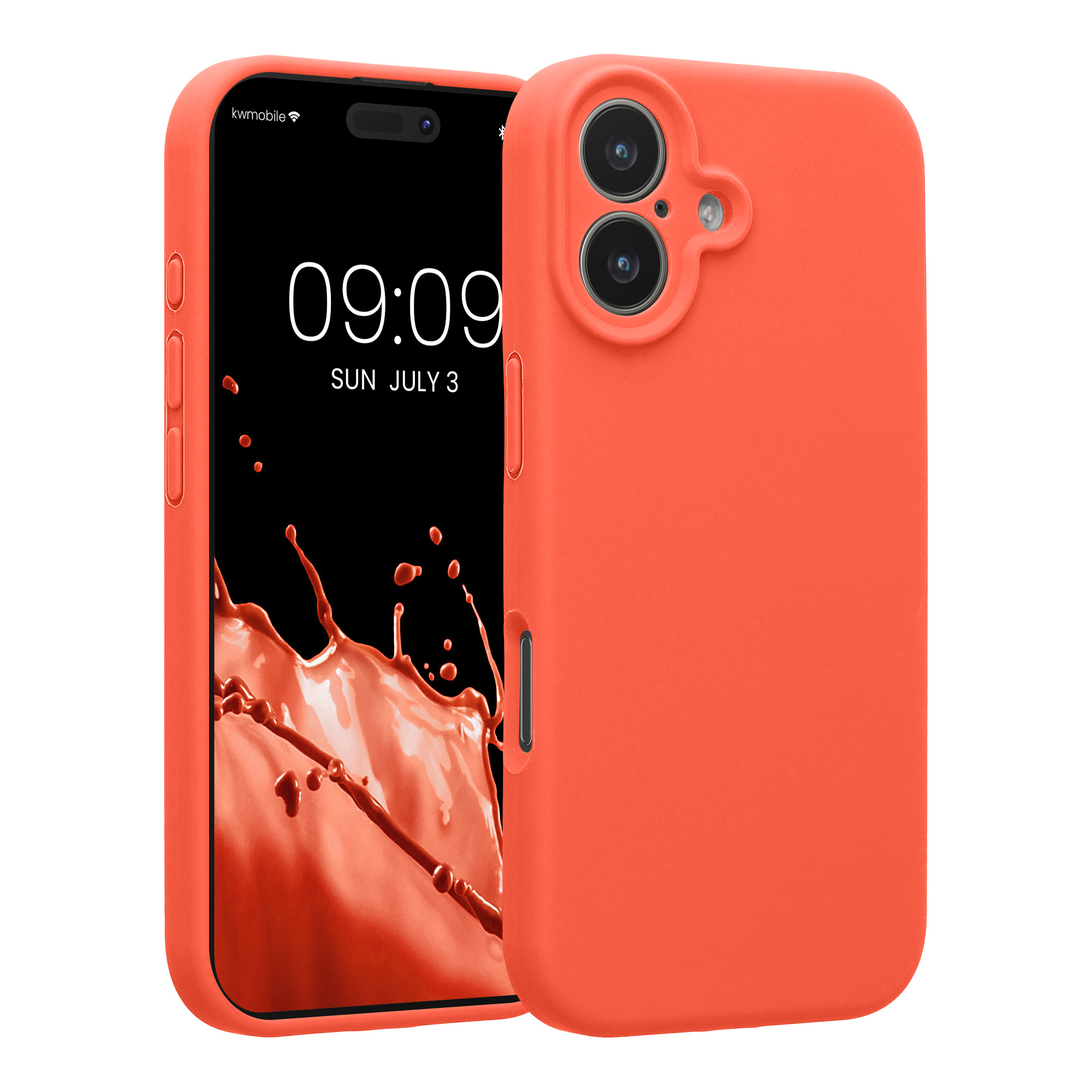 Pouzdro pro Apple iPhone 17 kwmobile tenké silikonové - neonově korálová