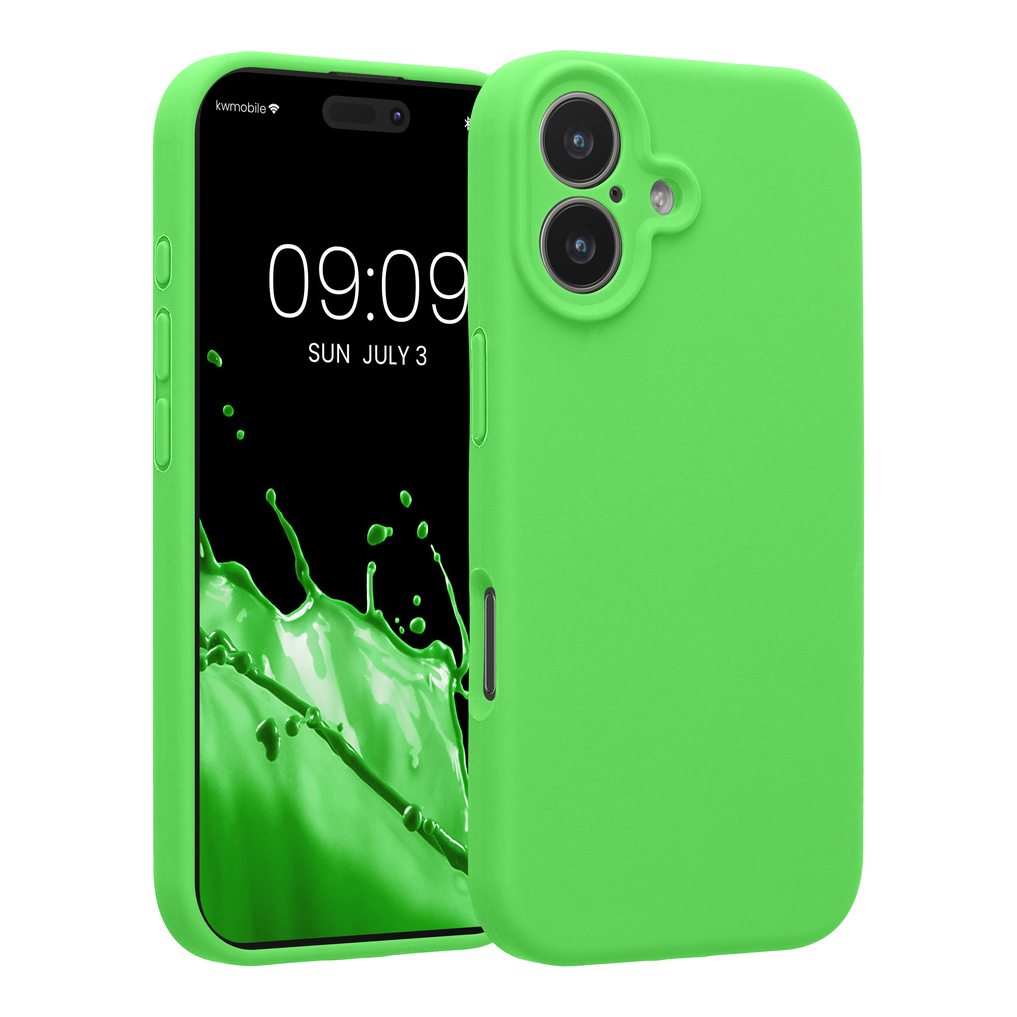 Pouzdro pro Apple iPhone 17 kwmobile tenké silikonové - limetkově zelená