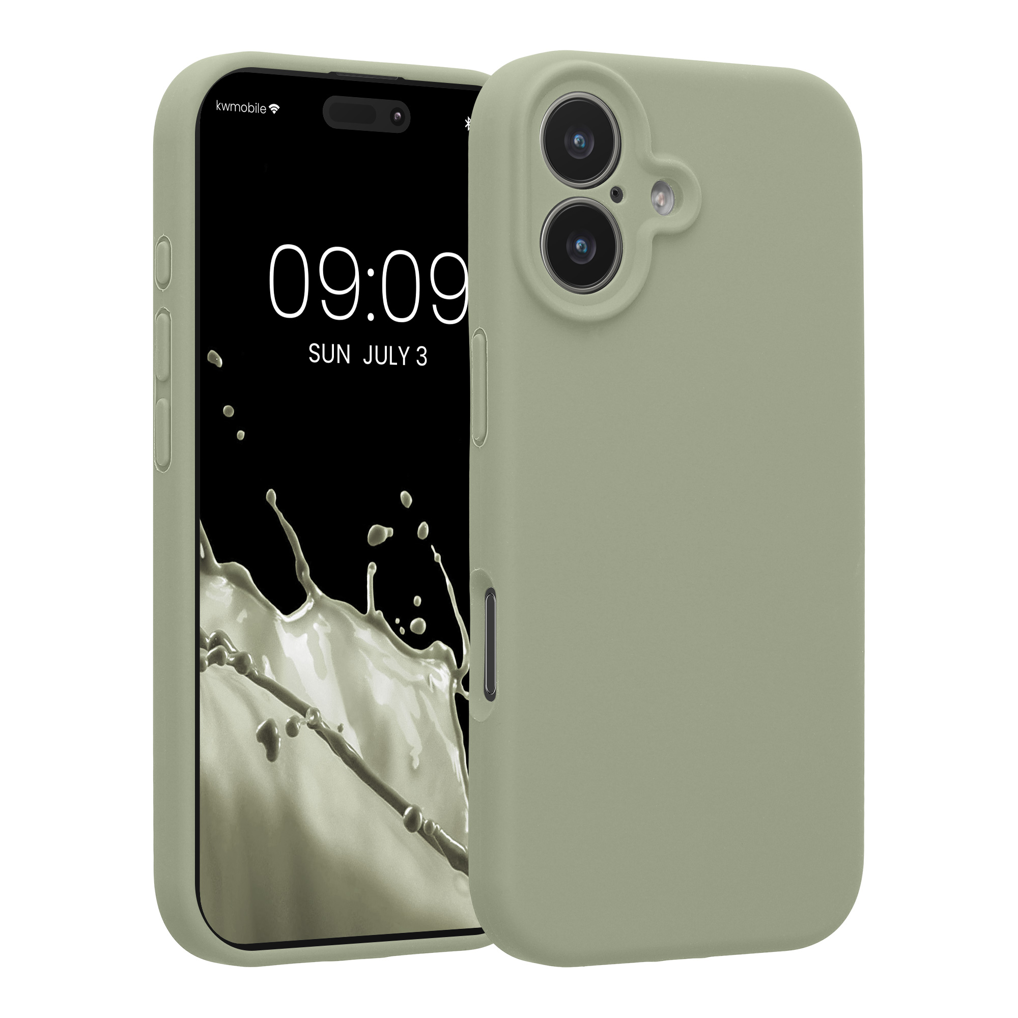 Pouzdro pro Apple iPhone 17 kwmobile tenké silikonové - šedozelená