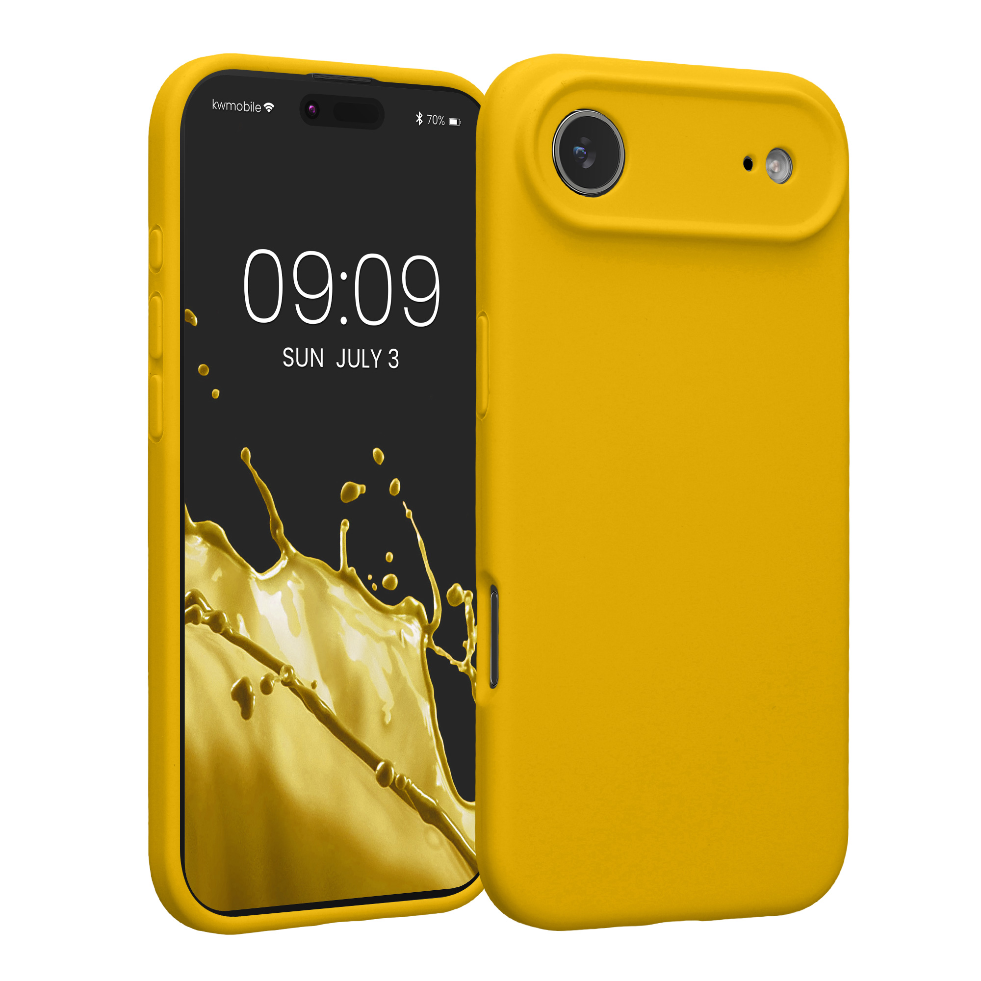 kwmobile tenký TPU silikonový kryt pro Apple iPhone Air, soft-touch povrch, zářivě žlutá