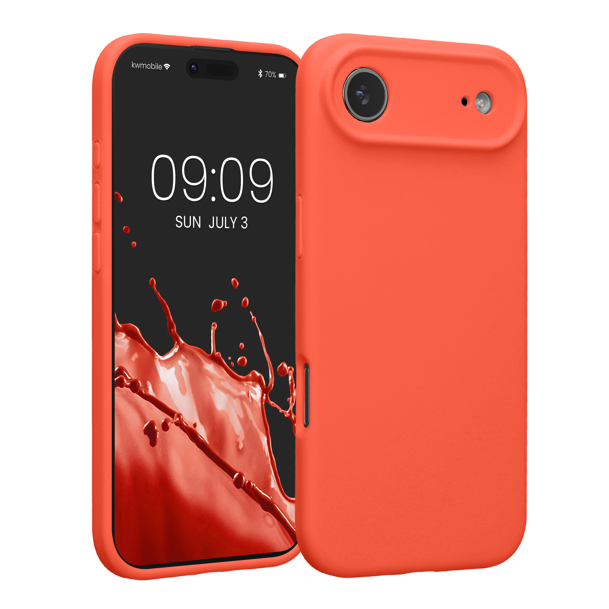 kwmobile tenký TPU silikonový kryt pro Apple iPhone Air, soft-touch povrch, Neon Coral
