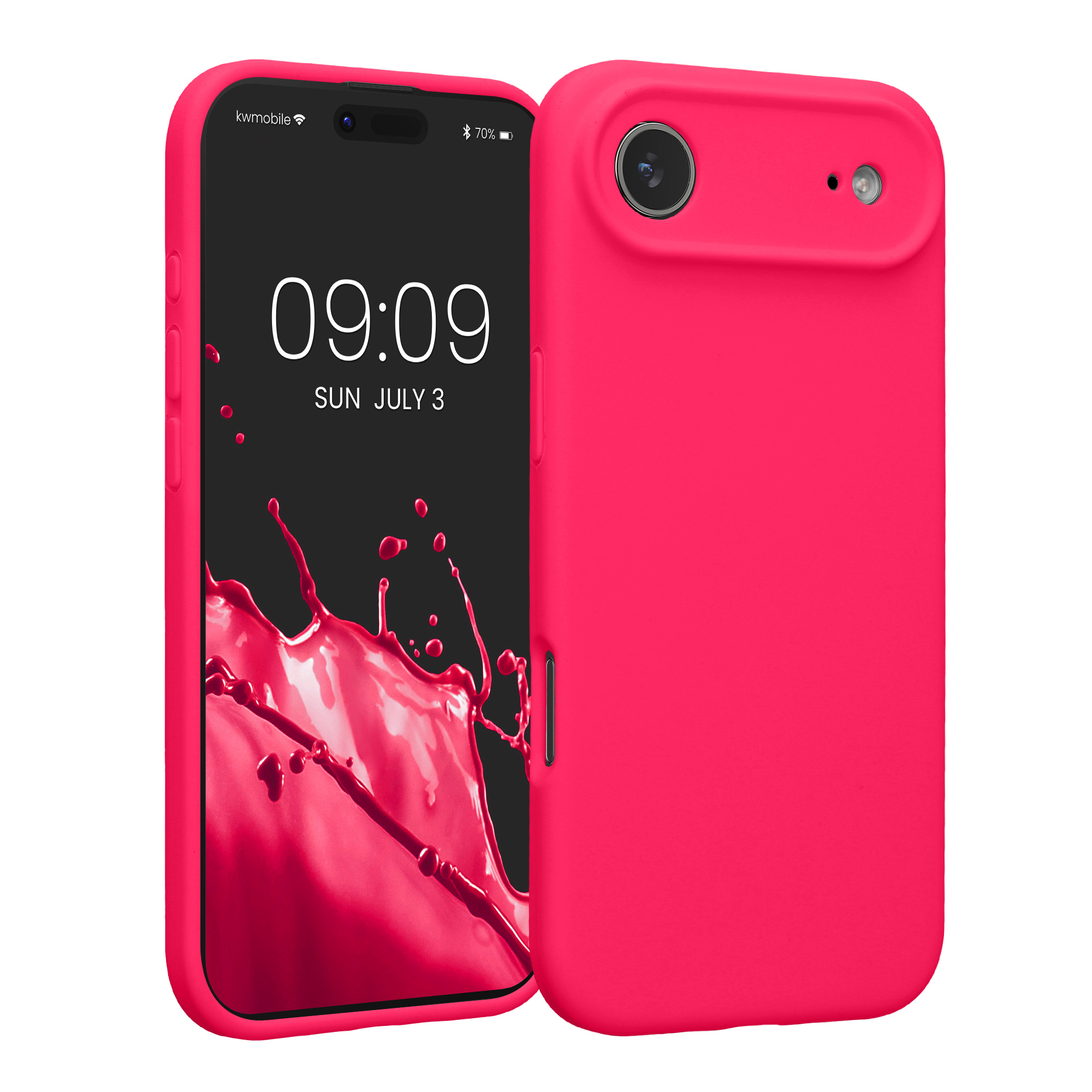 kwmobile tenký TPU silikonový kryt pro Apple iPhone Air, soft-touch povrch, neonově růžová