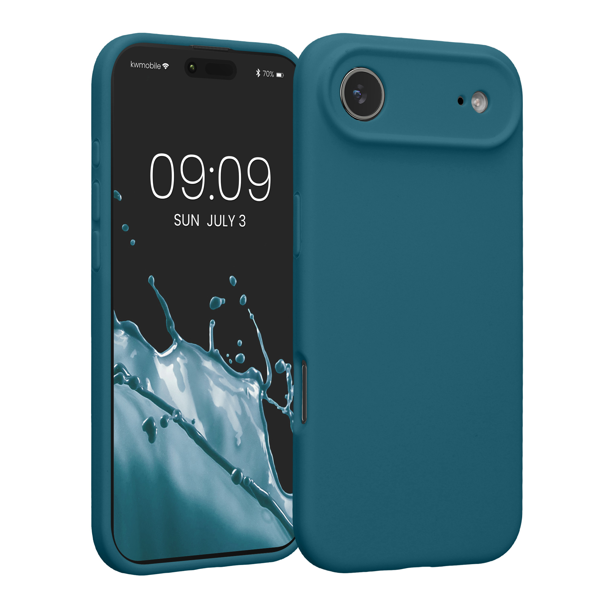 kwmobile tenký TPU silikonový kryt pro Apple iPhone Air, soft-touch povrch, matně petrolejová