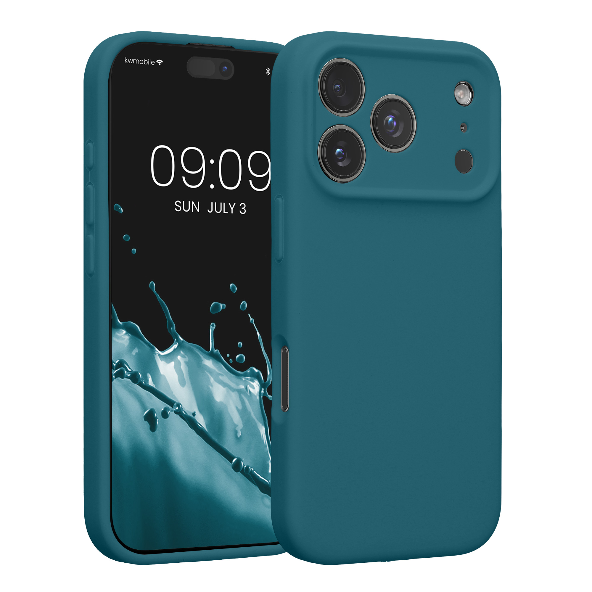 Silikonový kryt Kwmobile pro iPhone 17 Pro - petrolejová matná